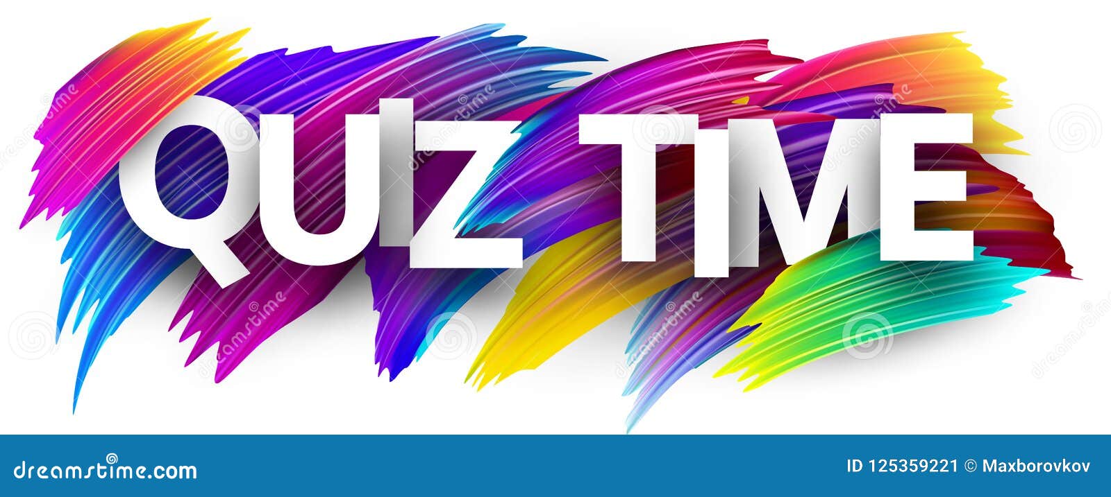 Quiz Time Banner with Colorful Confetti. Stock Vector - Illustration of  formation, exam: 125413425