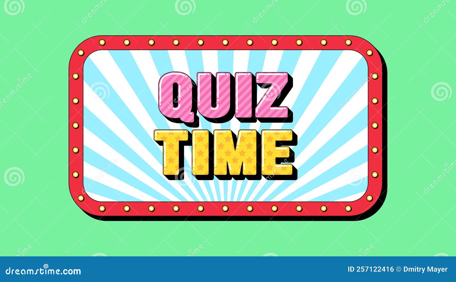 Quiz Time Text, Online Interrogation. Greeting Text Banner with