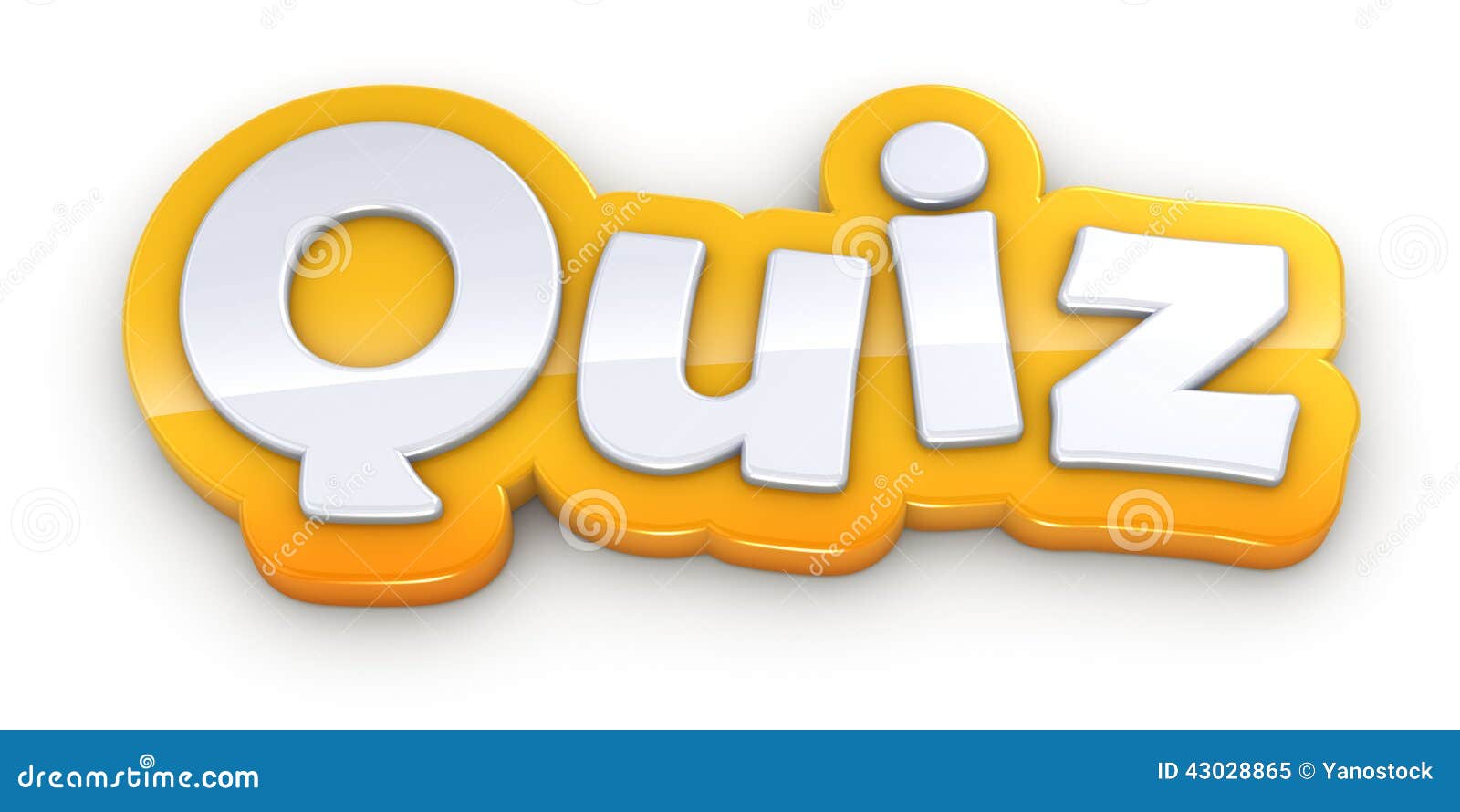 Quiz Yellow Word Text On White Background Stock Illustration