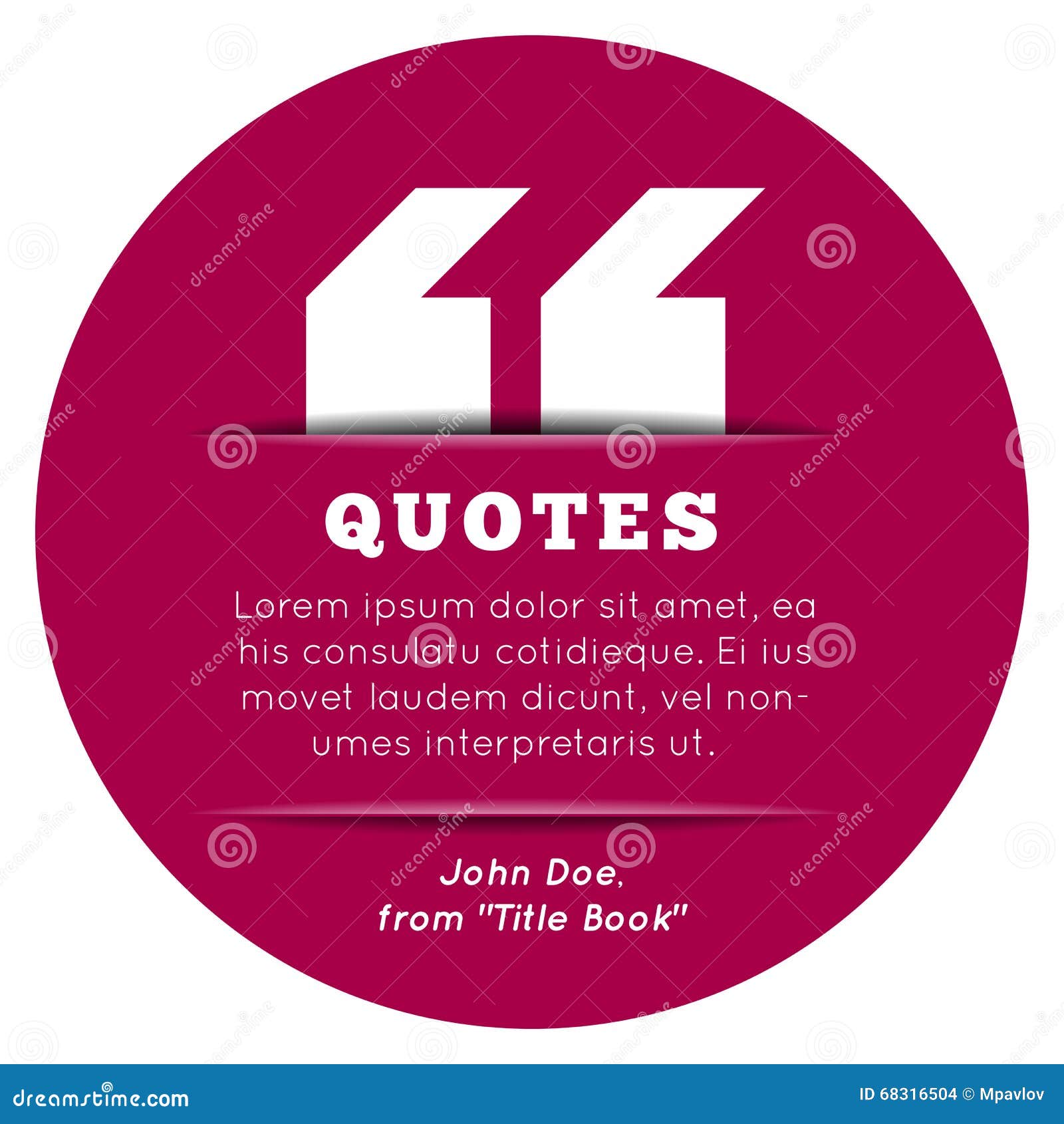 Quote Blank Template On White Background. Stock Vector - Illustration