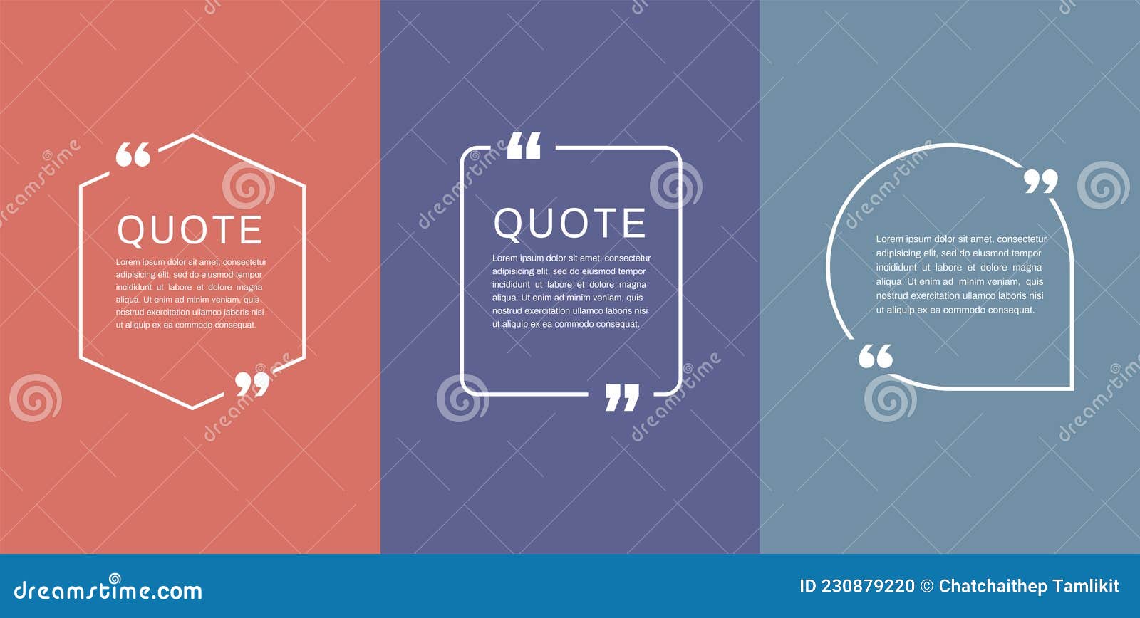 Quote Frames Templates. Set of Quote Text Bubbles. Vector Illustration
