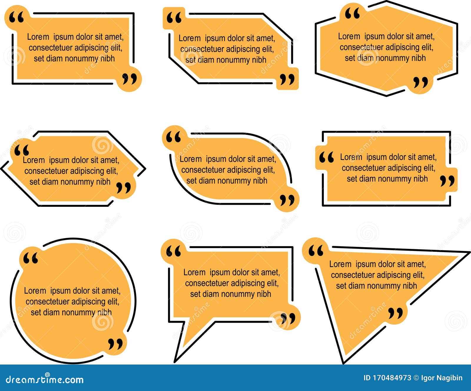 Quote Frames. Text In Brackets. Blank Template Stock Vector - Illustration of design, chat ...