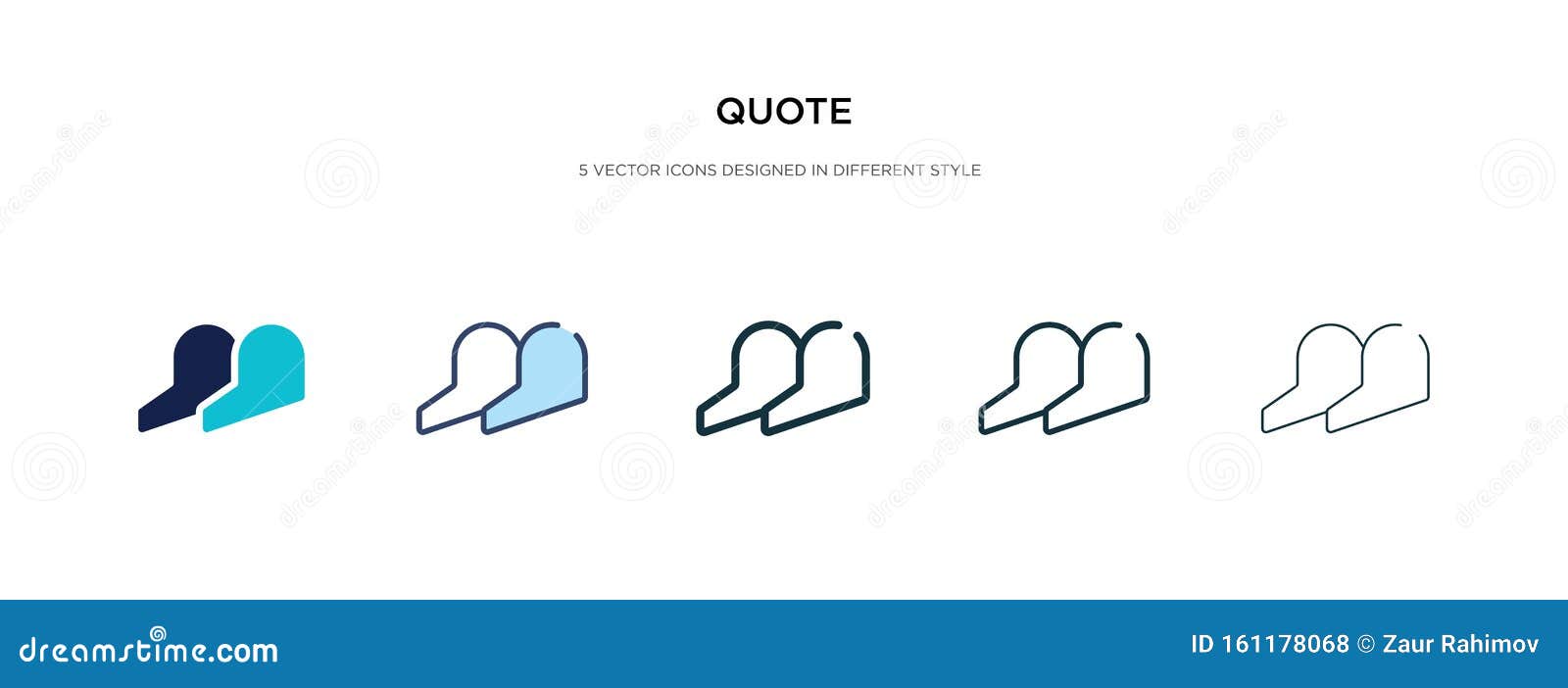 Download Quote Icon In Different Style Vector Illustration. Two ...