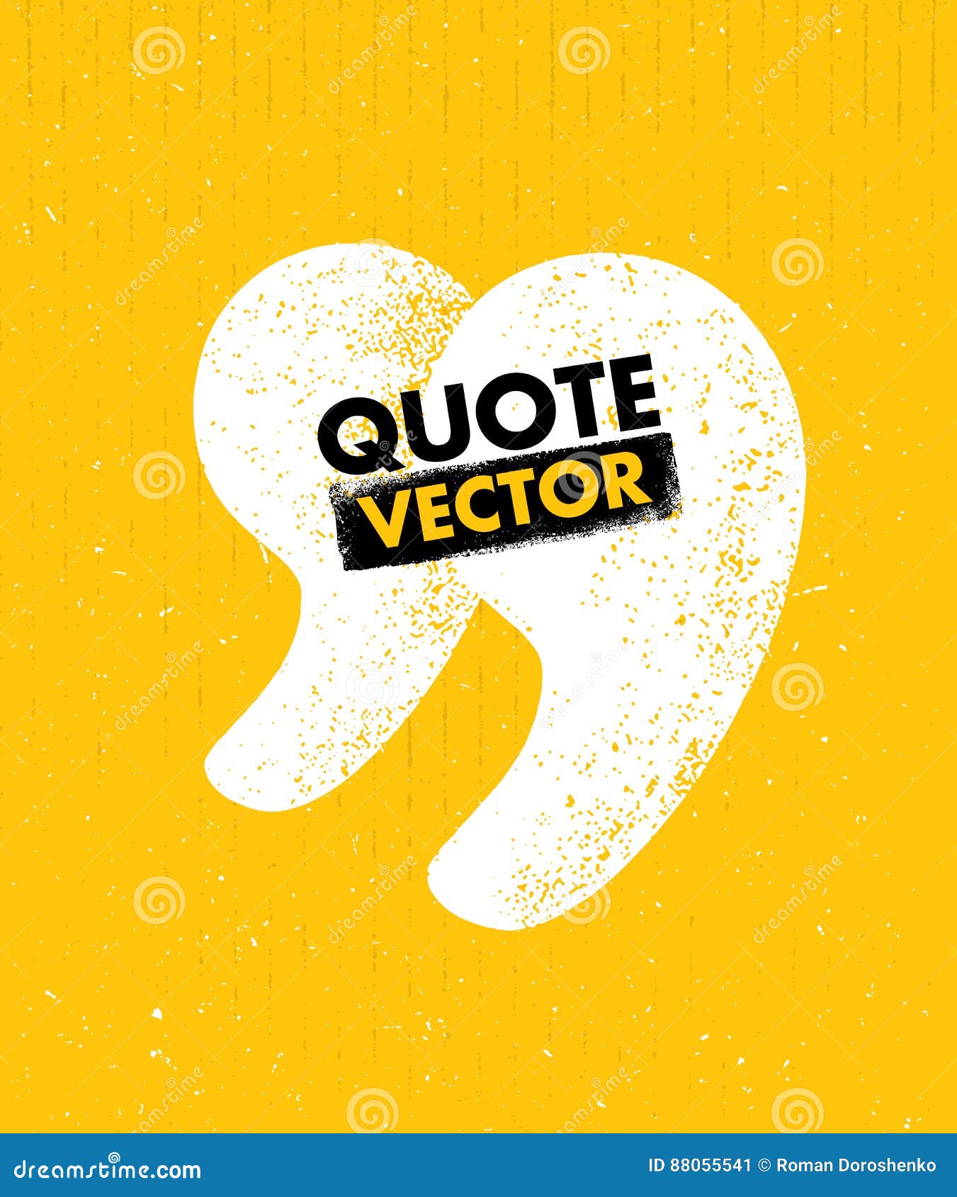 Quote Sign Icon. Quotation Mark Rough Vector Illustration Stock Vector