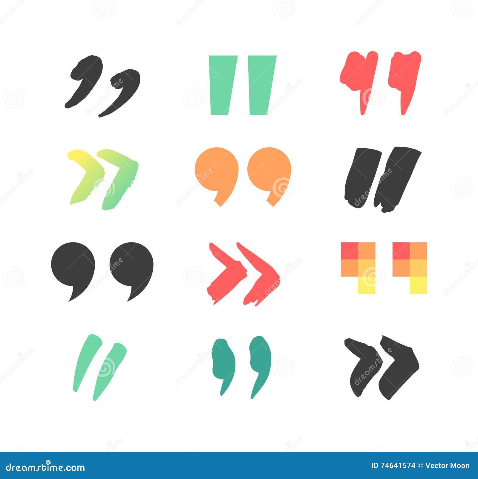 Download Quote sign vector set. stock vector. Illustration of inverted - 74641574