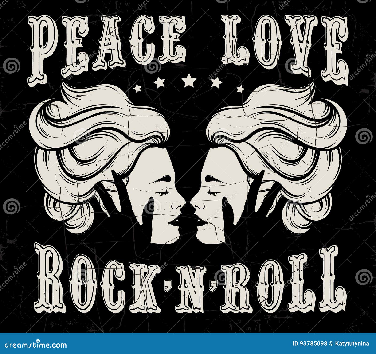 Download Quote Typographical Background `Peace Love Rock `n` Roll ...
