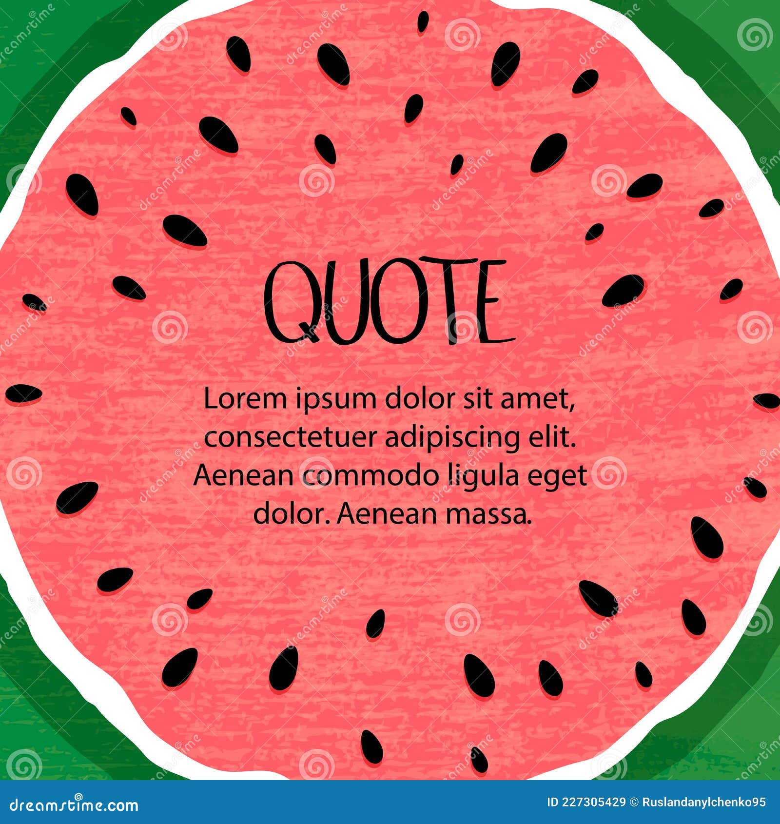 Quotes on a Summer Background of Watermelon. Hello Summer Lettering and
