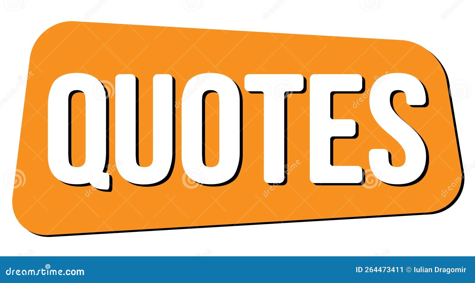 QUOTES Text on Orange Trapeze Stamp Sign Stock Illustration