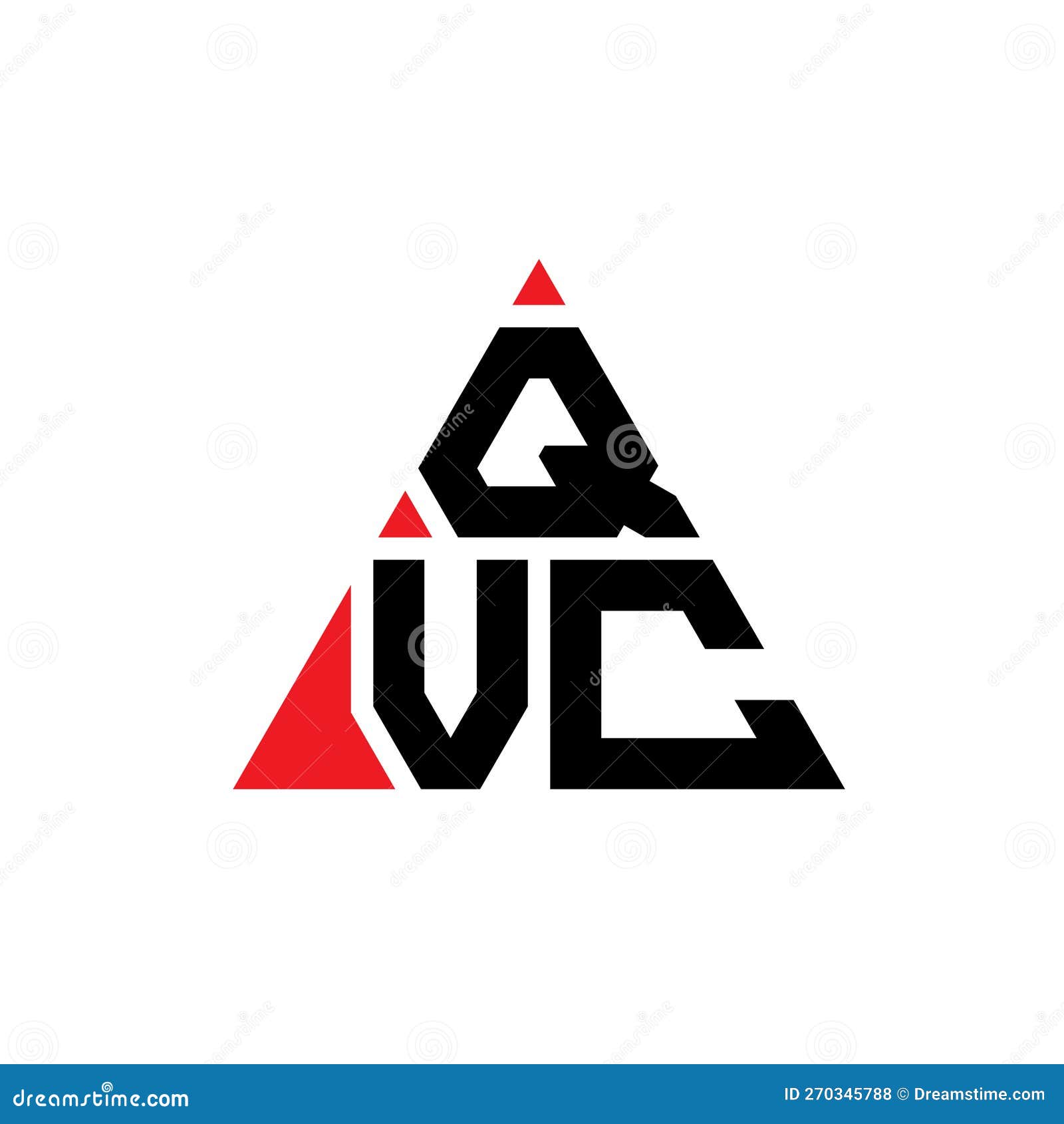 qvc triangle letter logo  with triangle . qvc triangle logo  monogram. qvc triangle  logo template with red