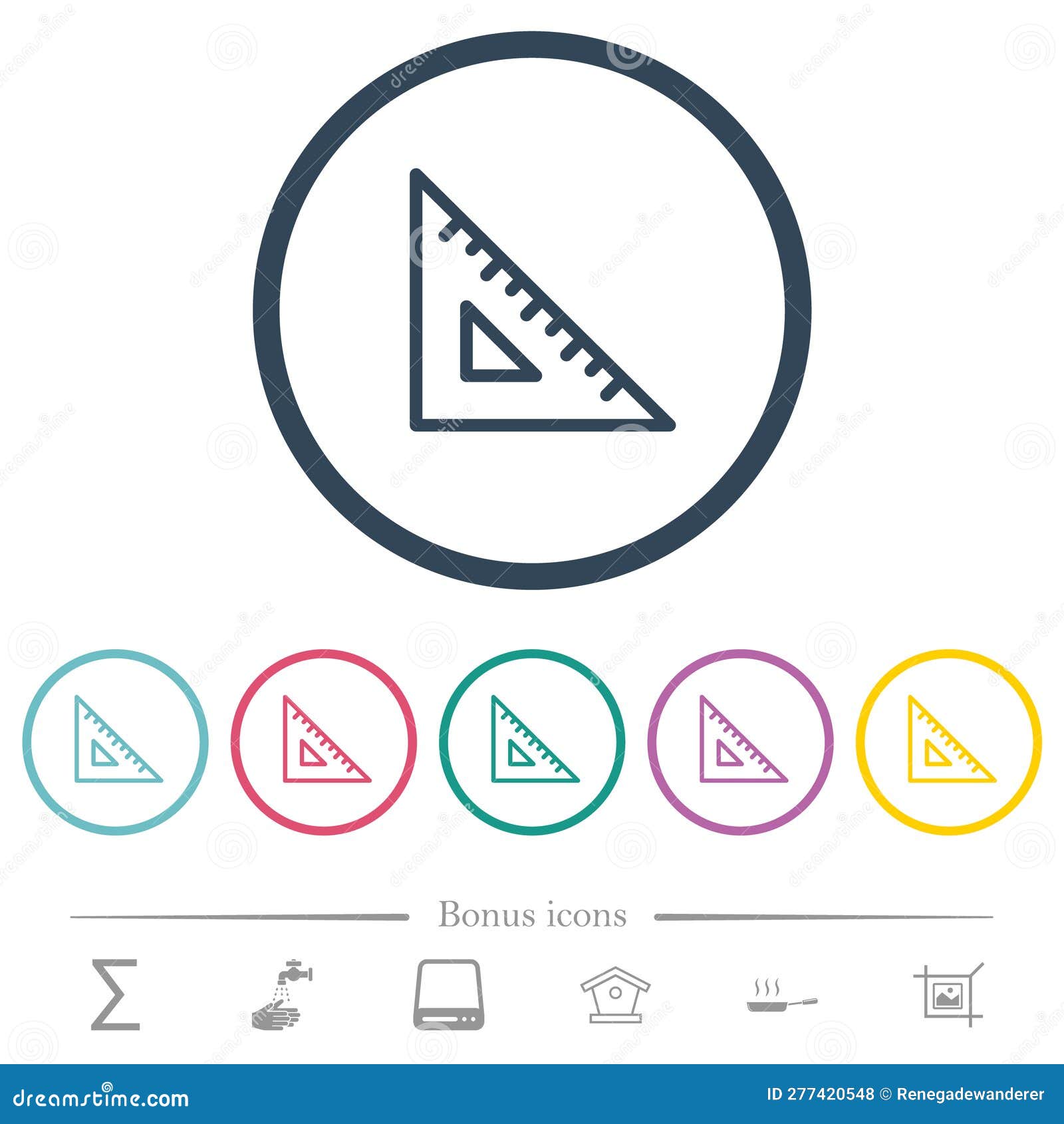 Règle Triangle Contour Icônes De Couleur Plate Dans Les Contours Arrondis  Illustration de Vecteur - Illustration du éducation, éléments: 277420548