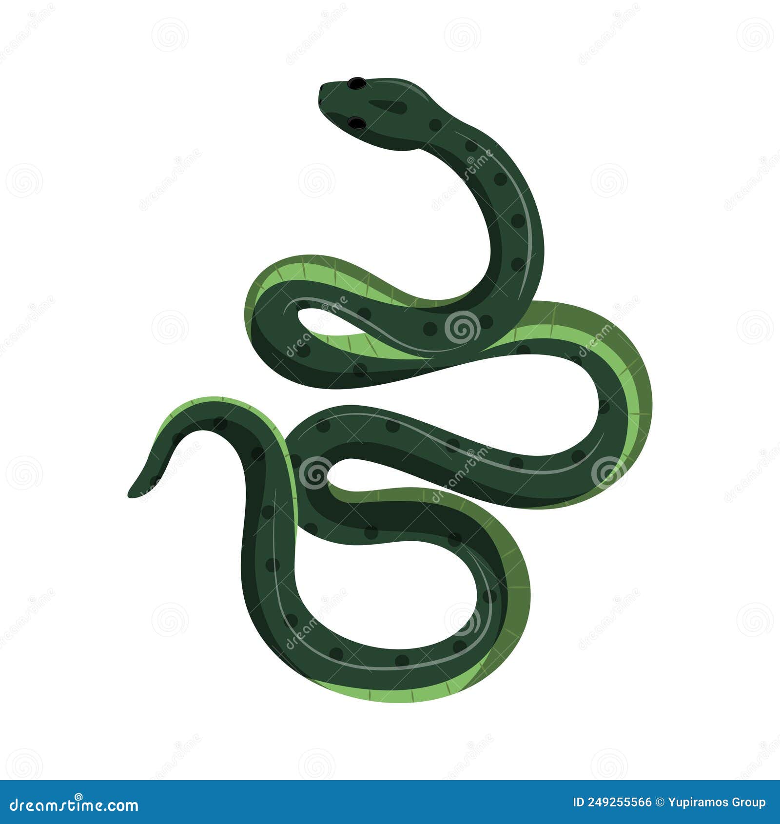 Cobra verde ícone de desenho animado animal réptil da selva