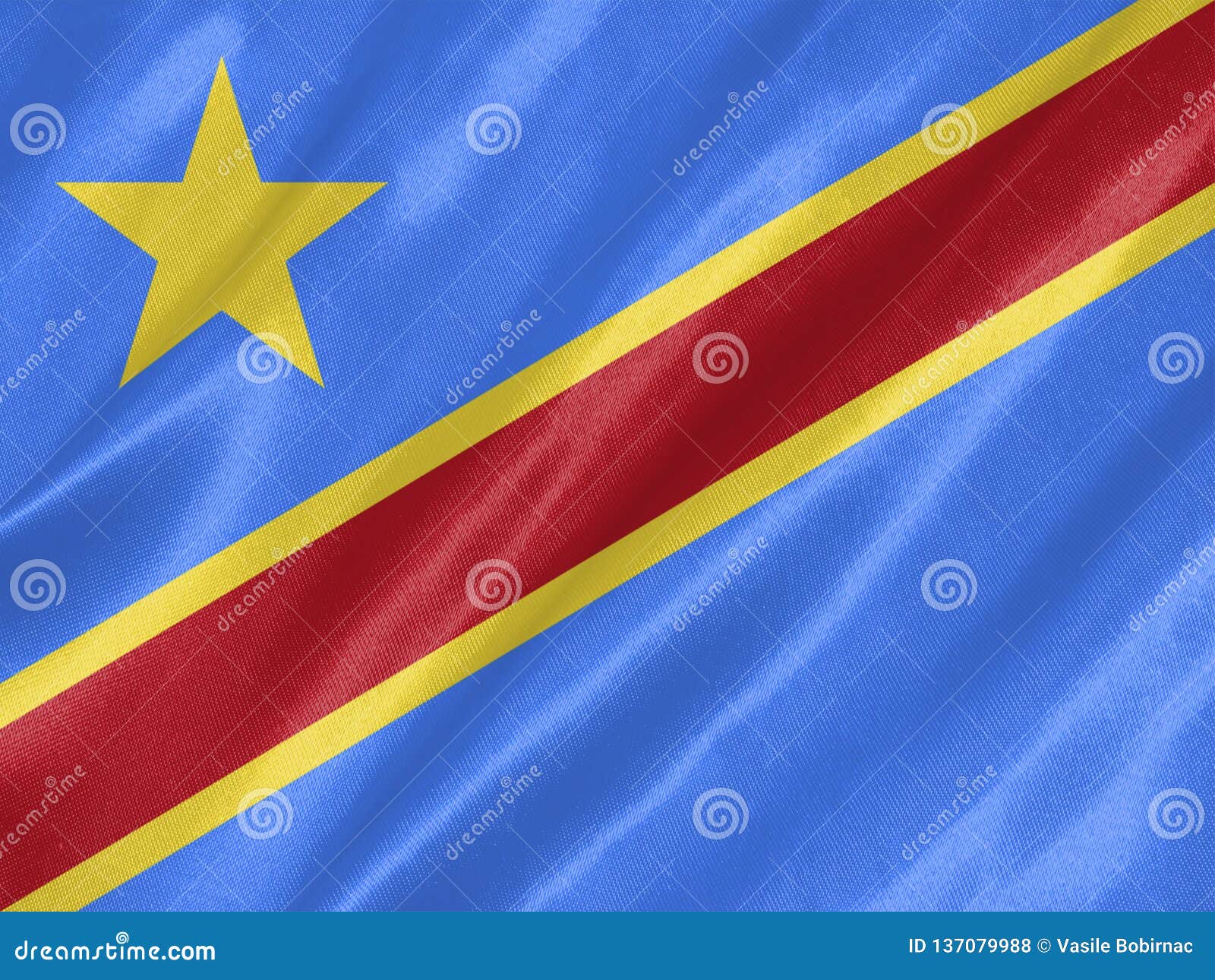 Congo Kinshasa Petit Main Agitant Drapeau