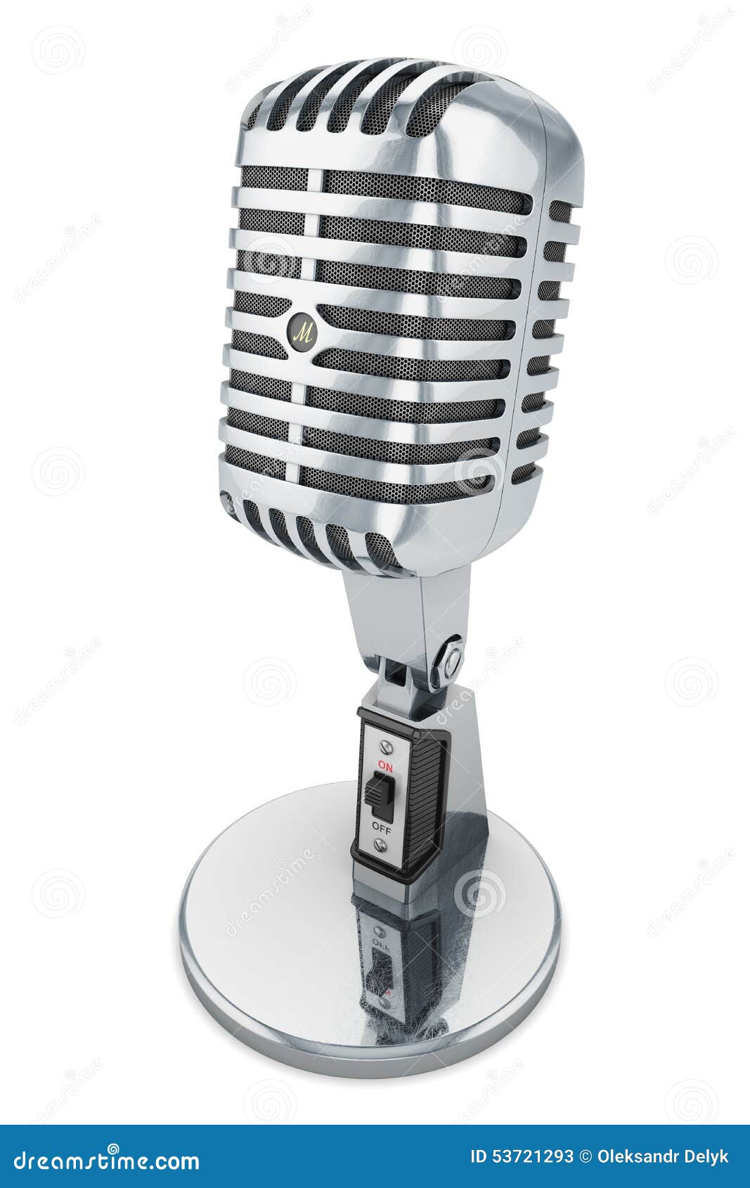 Photo libre de droit de Microphone Rétro Isolé Sur Fond Blanc