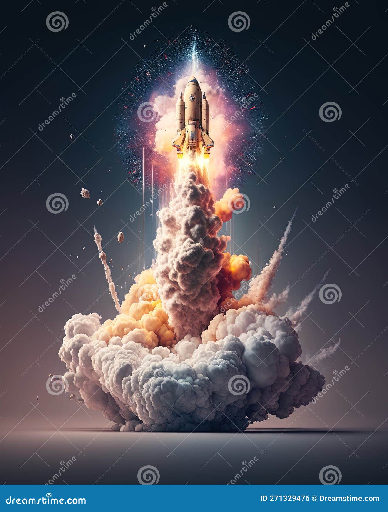 Rêve de fusée en flammes illustration stock. Illustration du omnibus -  271329476