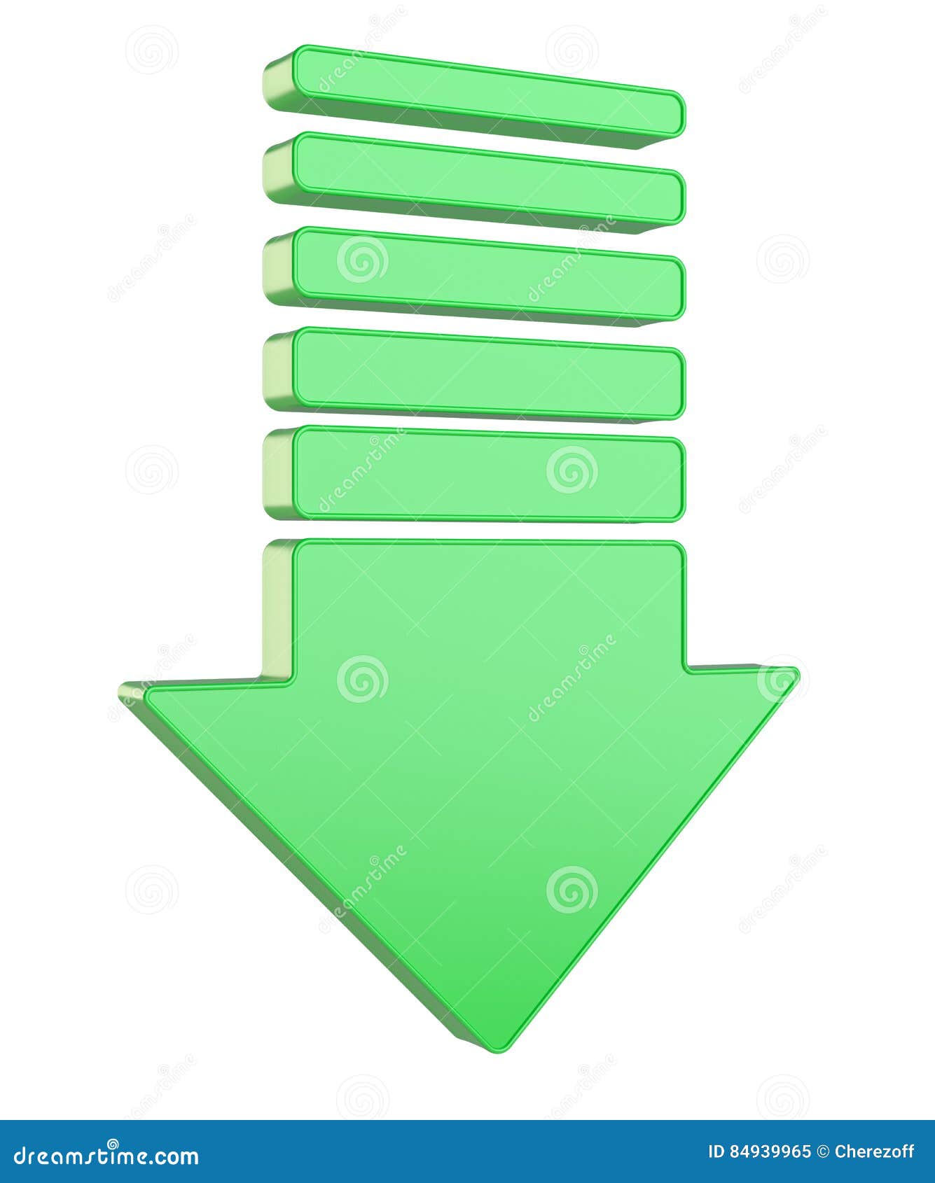 Green Down Arrow ilustração stock. Ilustração de download - 84939965