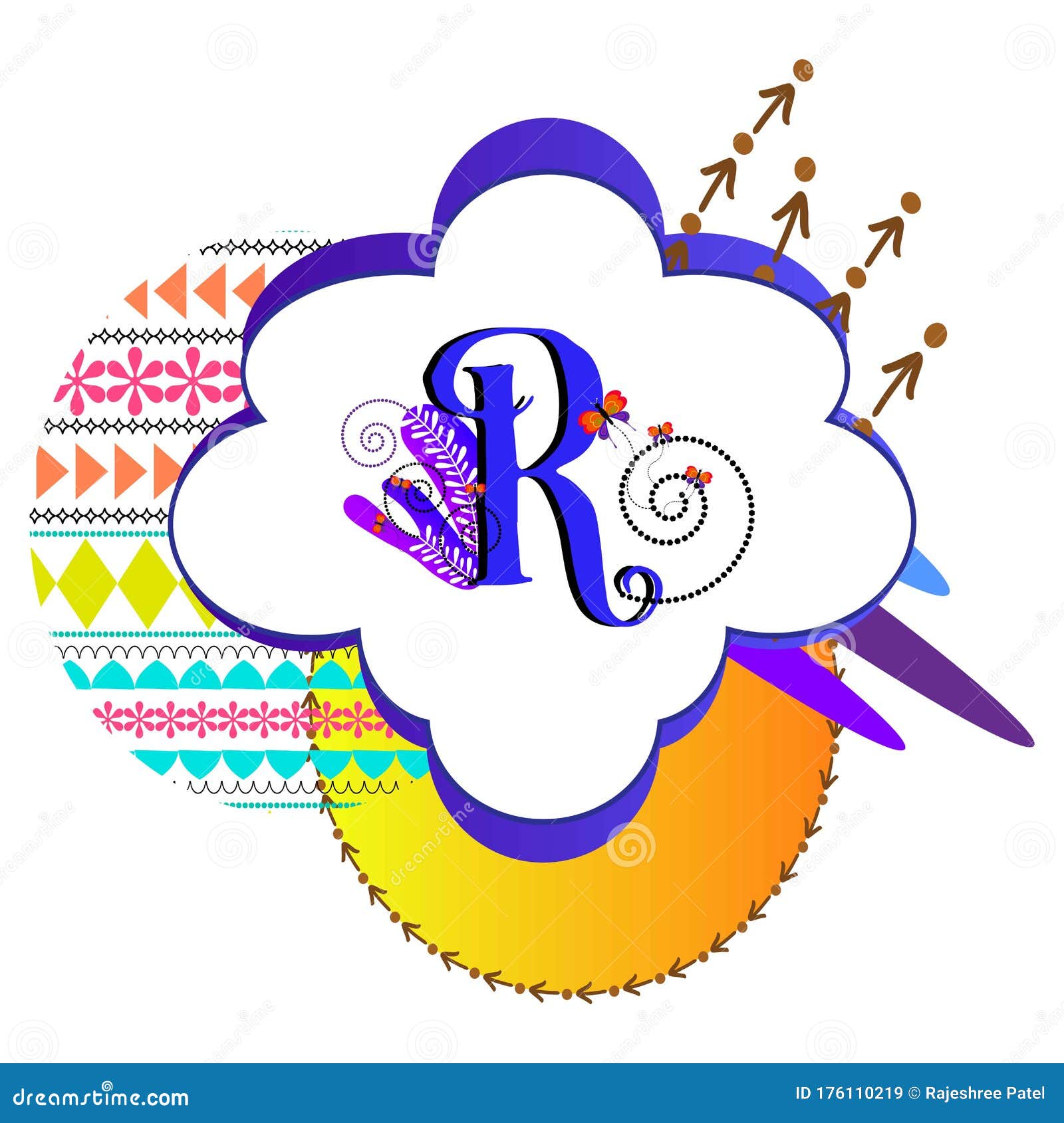 R Alphabet Letter R Gradient Label Vector Sticker Frame Using Shapes And Pattern Design Stock Vector Illustration Of Shape Initial 176110219
