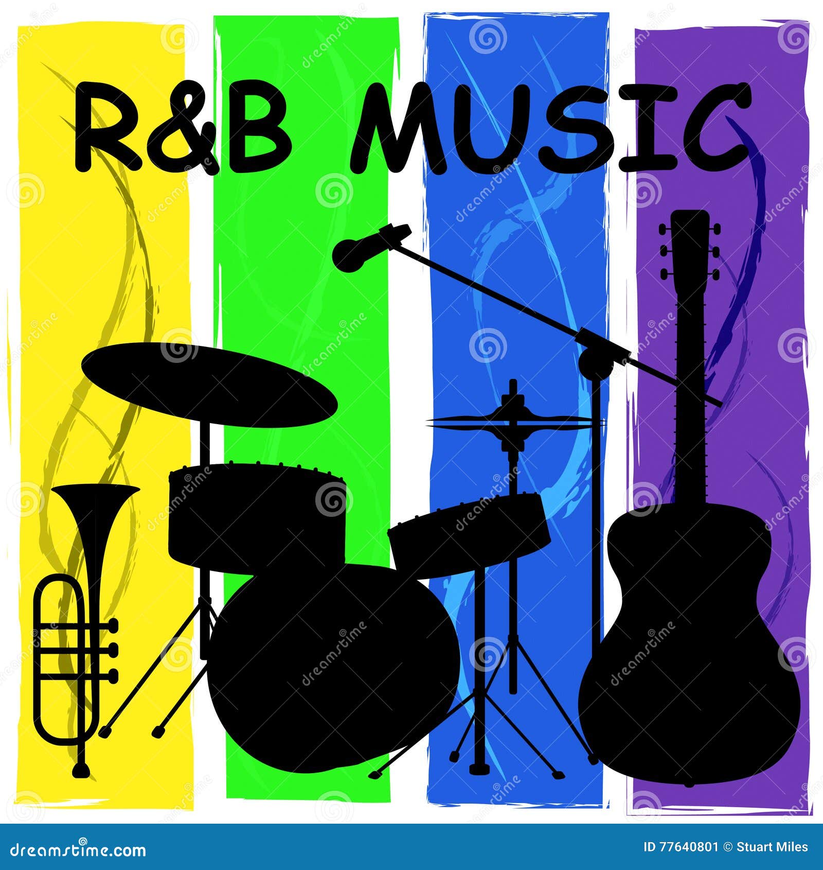Music Means Rhythm Blues and Audio Stock Illustration - Illustration blues, contemporary: