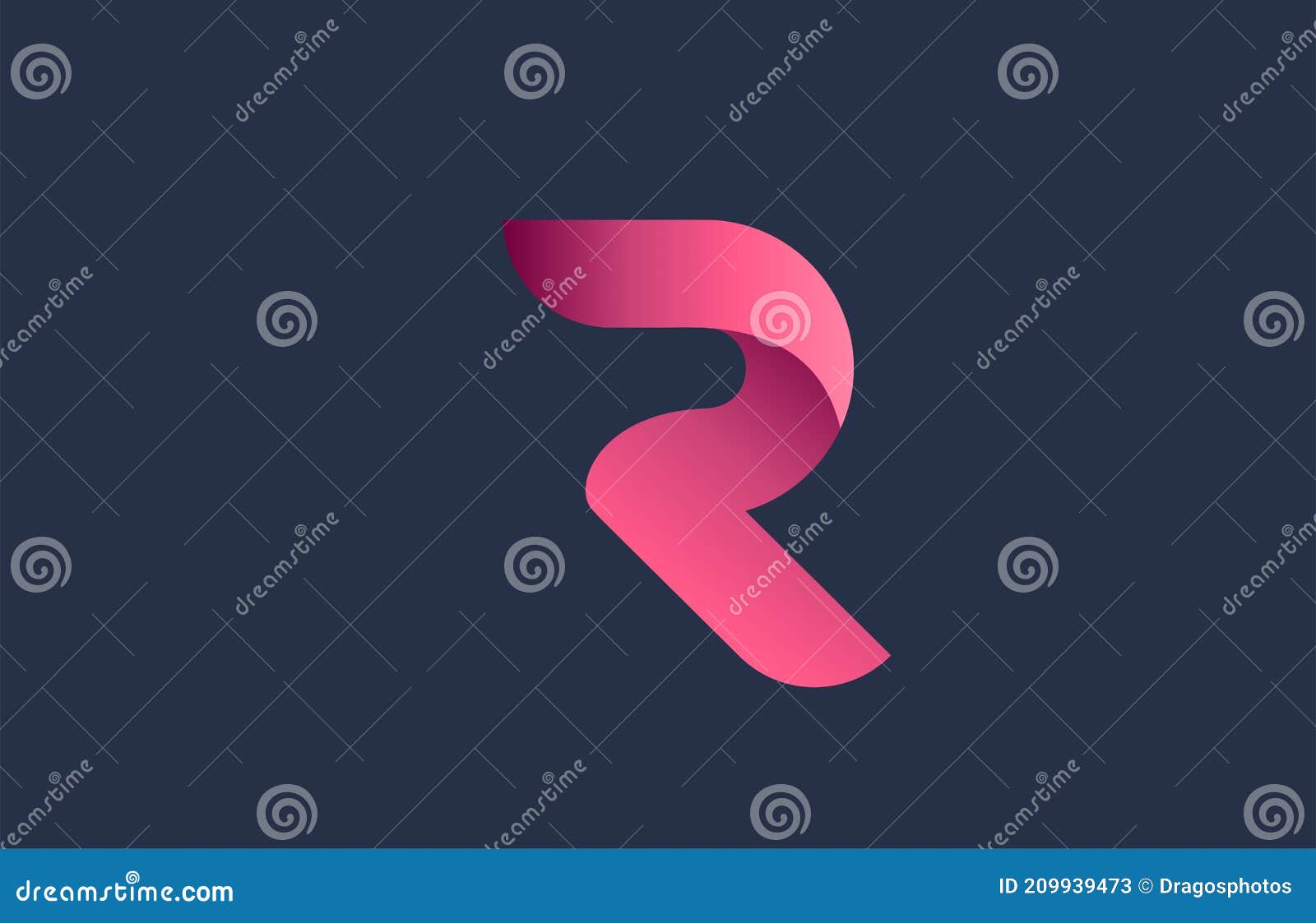 R Blauw Roze Alfabet Letter Logo Voor Merken En Bedrijven. Gradiëntontwerp Voor Creatief Gebruik in Pictogramletters Vector Illustratie - of alfabet, kleur: 209939473