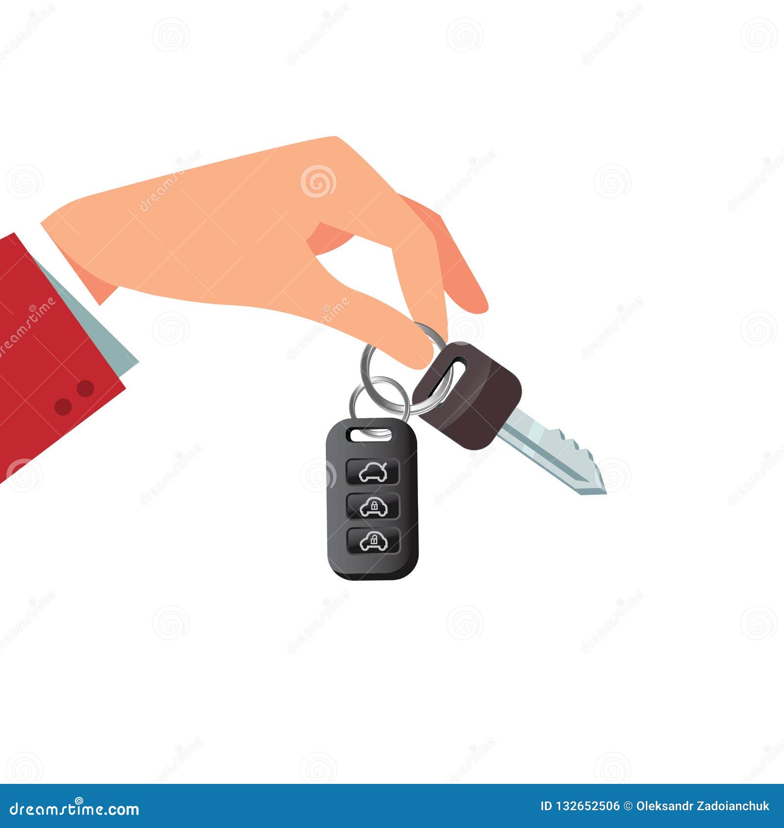 R Car Rental or Sale Concept in Flat Style - Hand Holding Car Key Stock ...