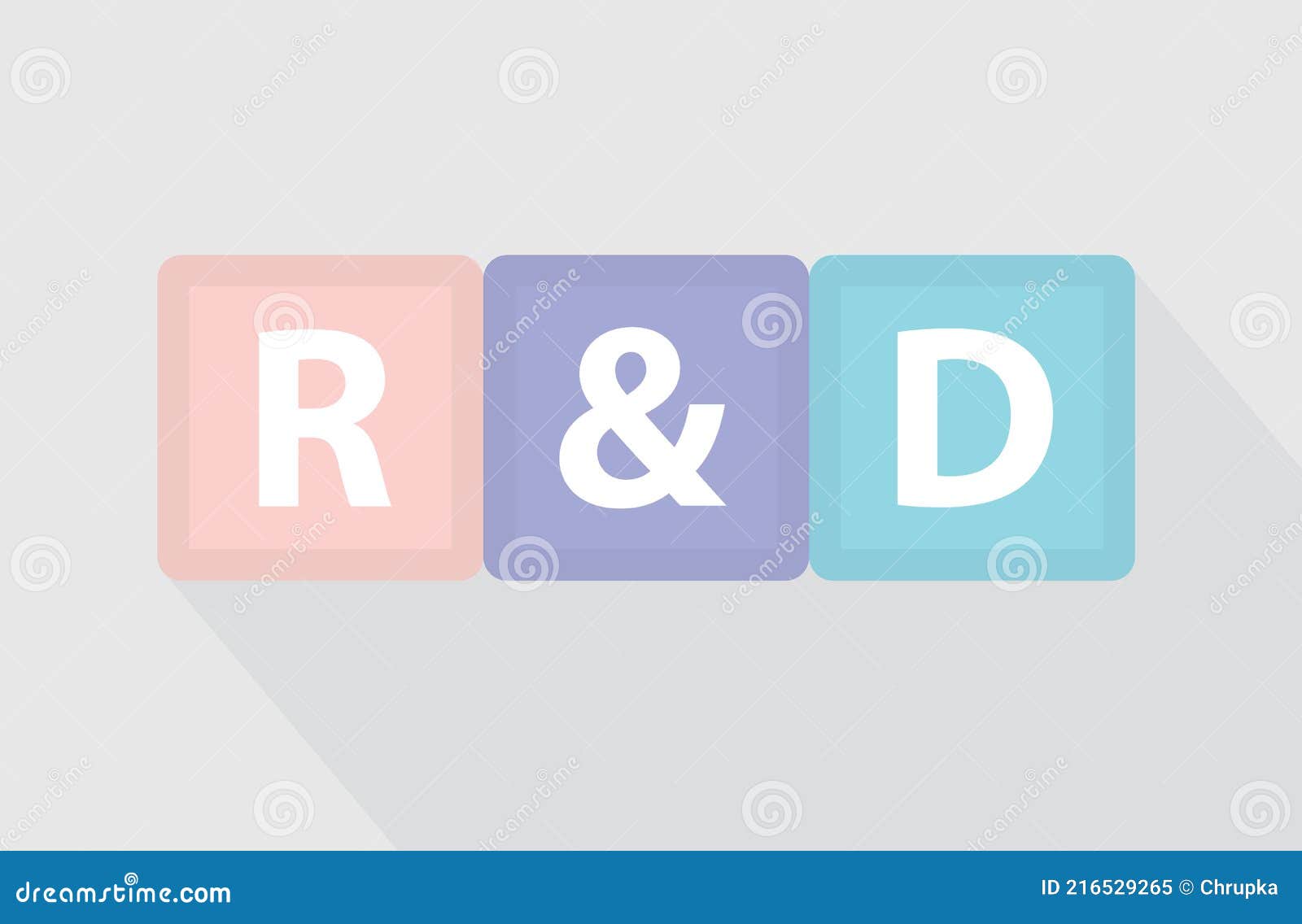 R and D Acronym, Research and Development Concept Stock Vector