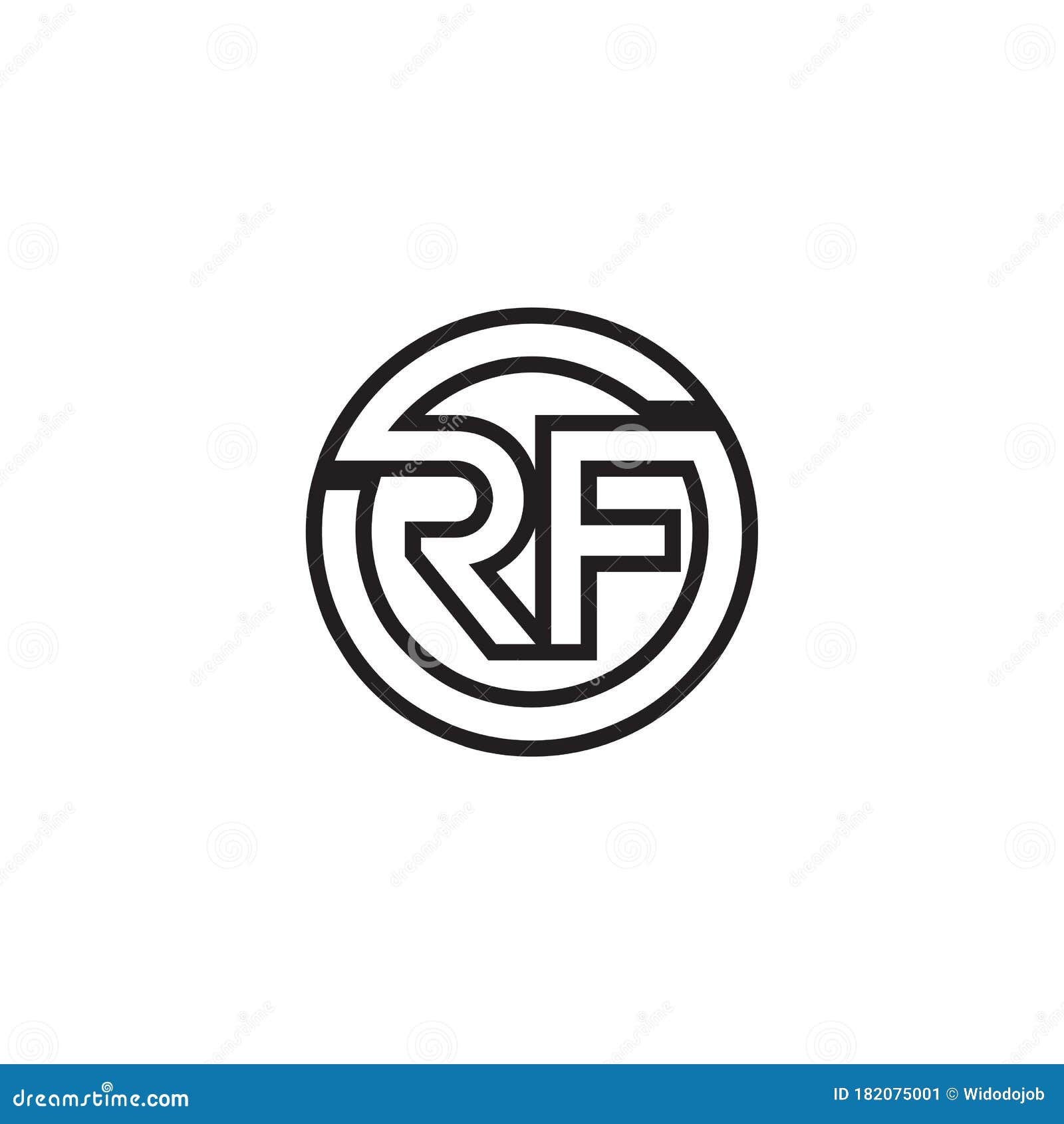 r f letter lines logo  
