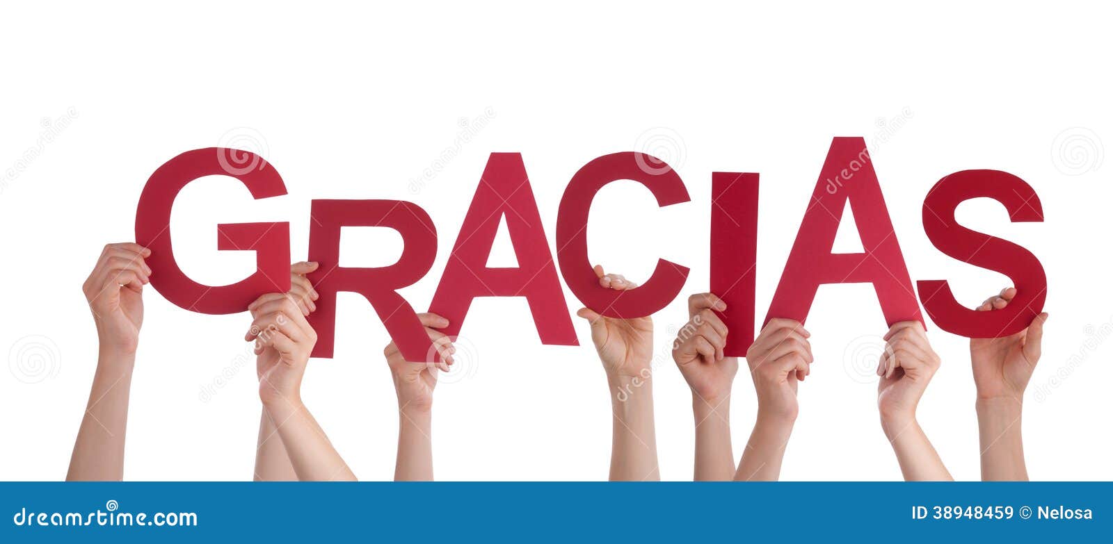Ręki Trzyma Czerwonego Gracias Obraz Stock Obraz złożonej z