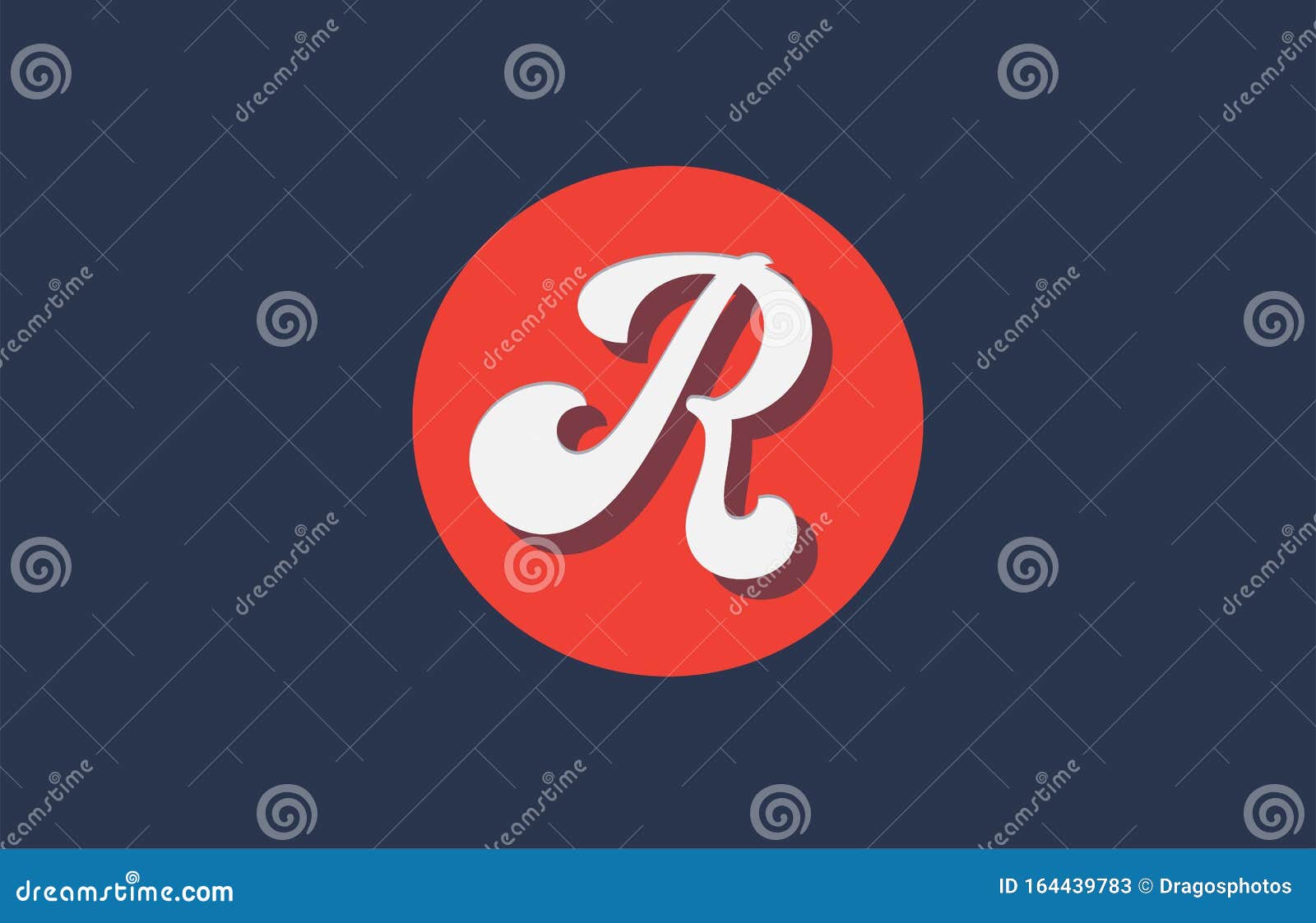 R Witte Cirkel Logo Letter Alfabet Voor Bedrijfspictogramontwerp Vector Illustratie - Illustration of collectief, modern: 164439783