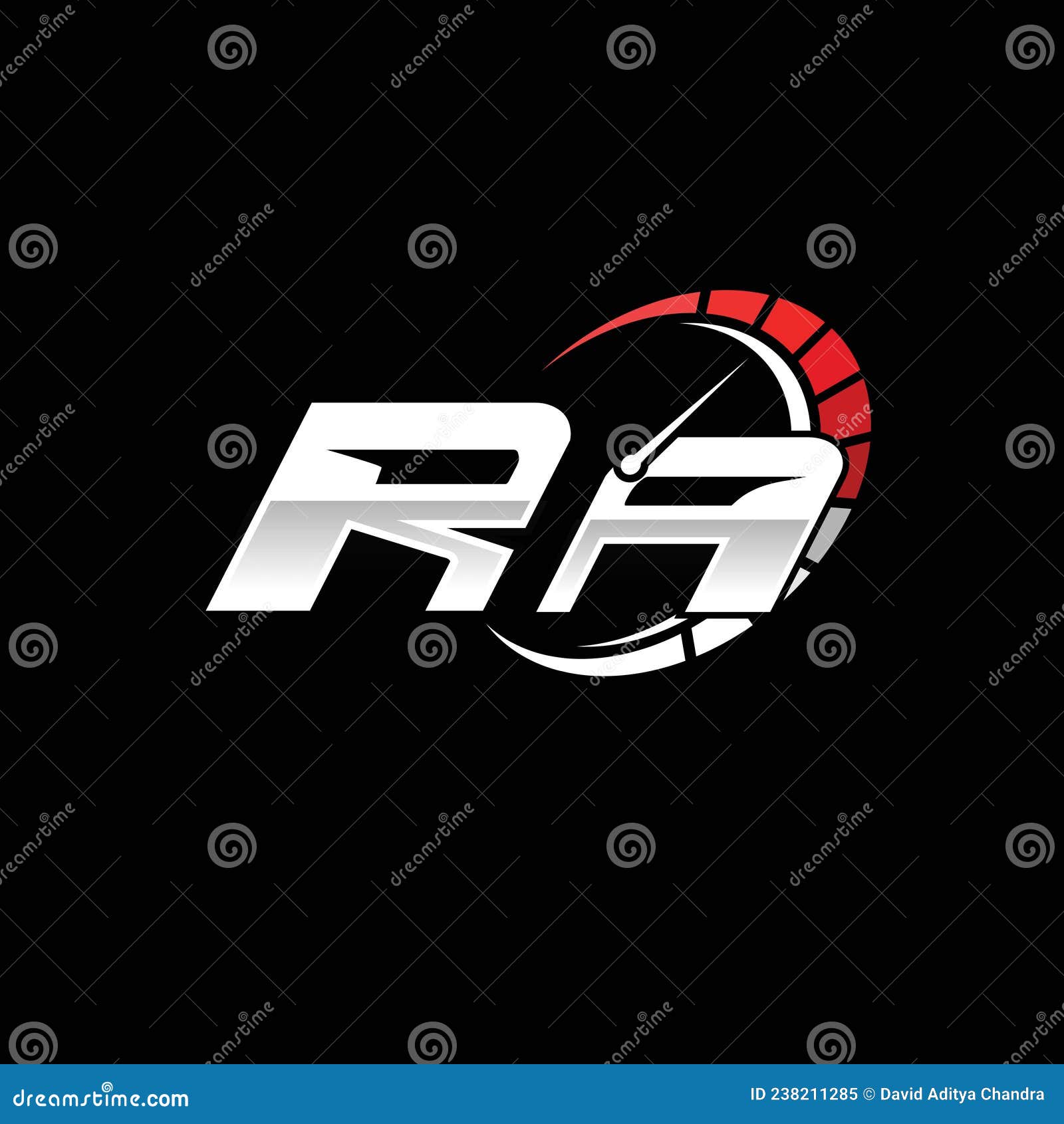 ra logo letter speed meter racing style