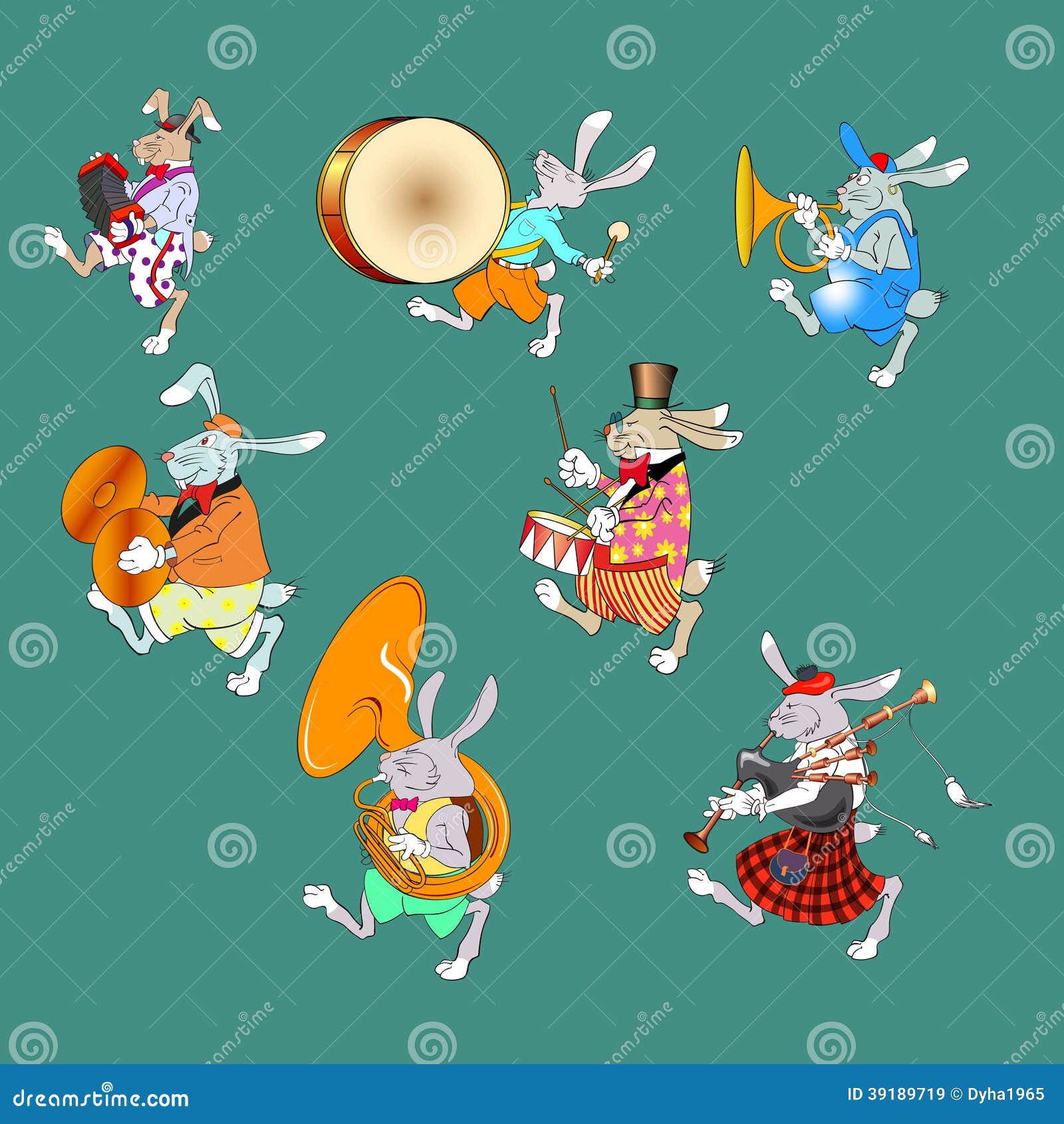 Rabbit band color stock vector. Illustration of culture 39189719