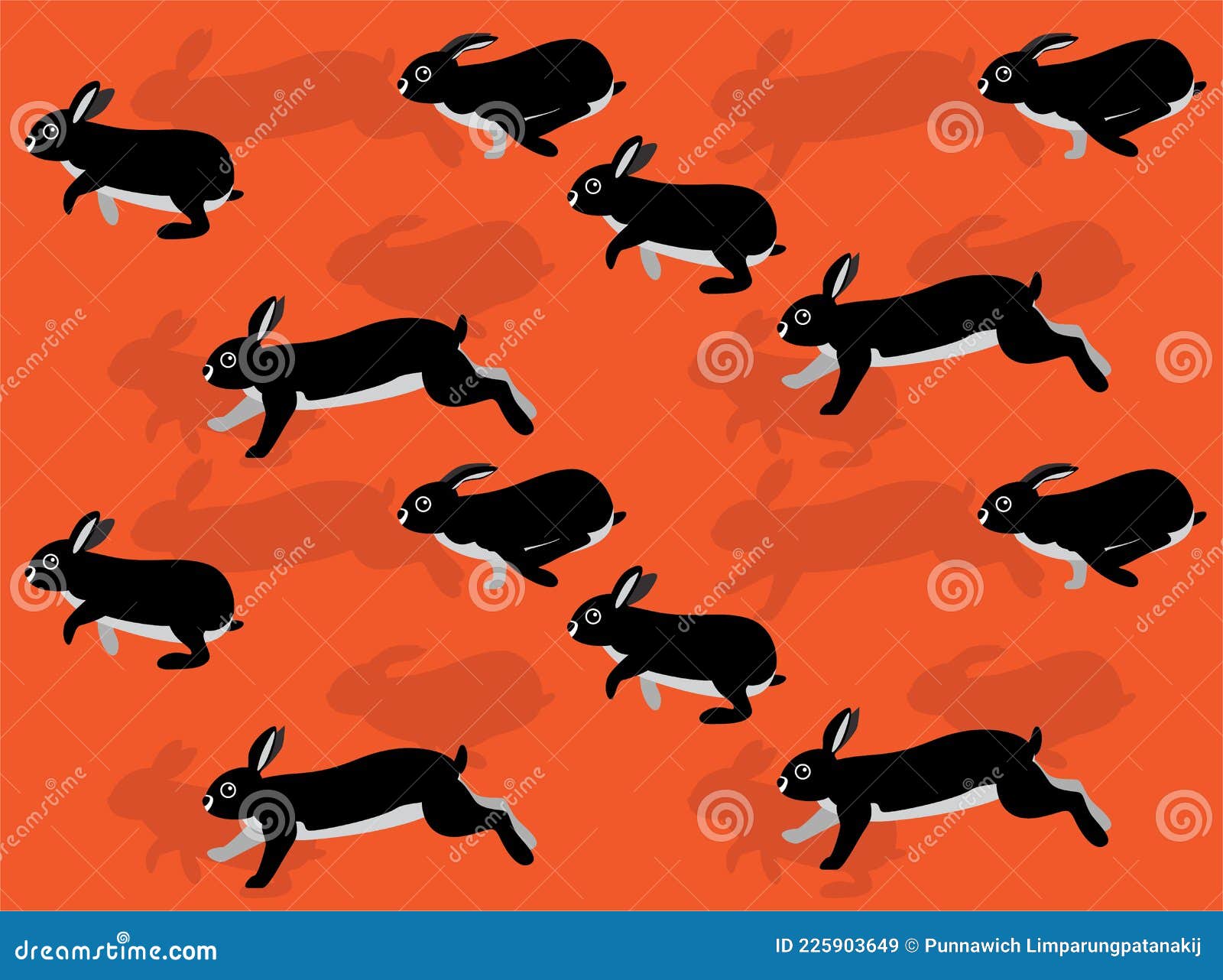 Animal Animation Rabbit Britannia Petite Seamless Background Stock Vector -  Illustration of breeds, background: 225903649