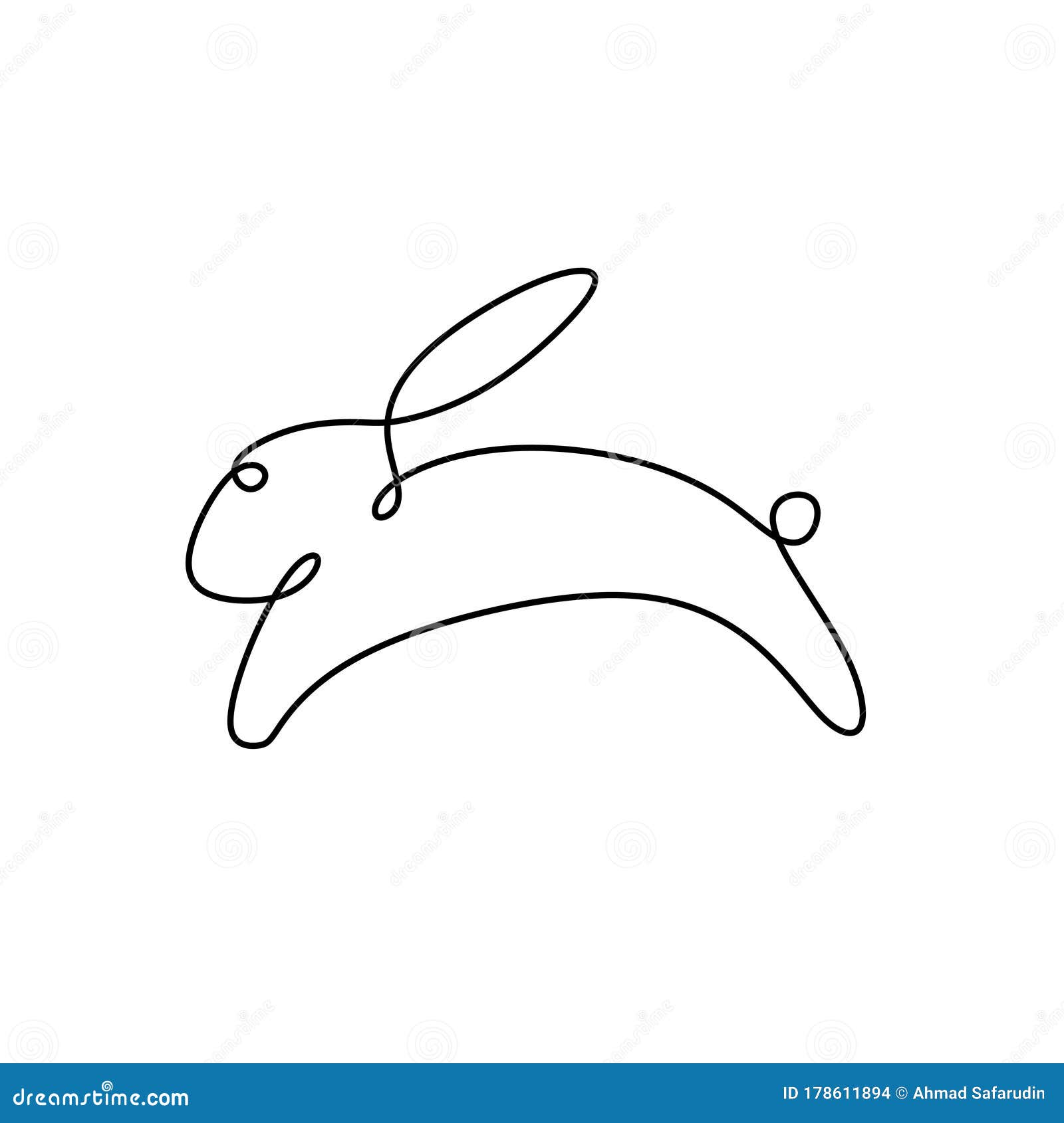 Rabbit Continuous One Line Drawing, Vector Illustration Minimalism Stock  Vector - Illustration of bunny, icon: 178611894