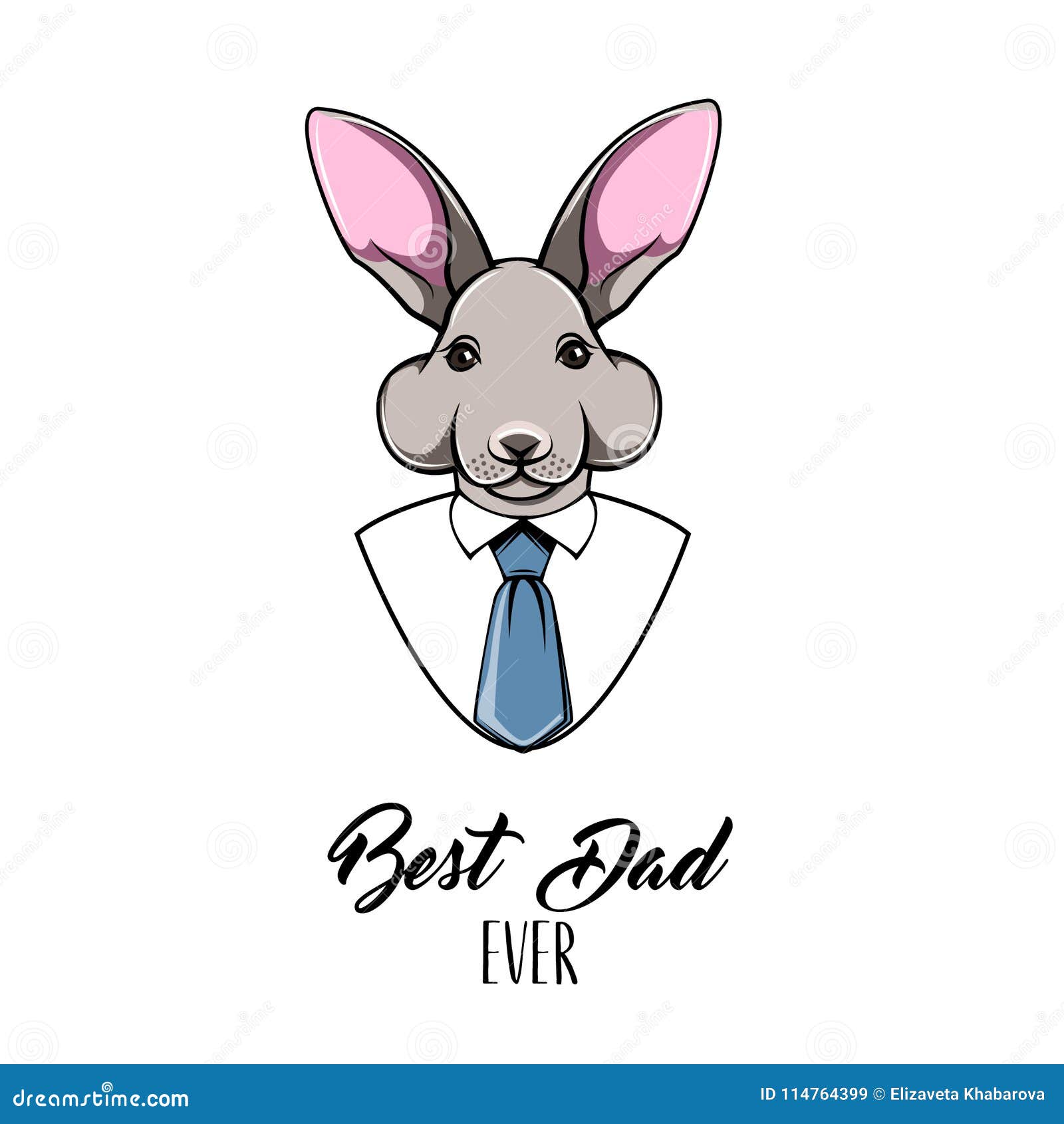 Download Rabbit Dad. Happy Fathers Day Greeting Card. Bunny Father ...