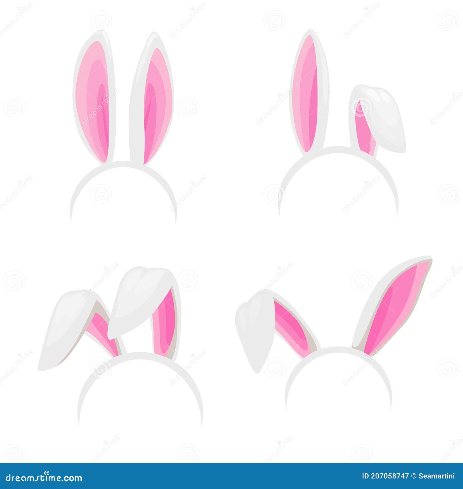 Rabbit Ears, Easter Bunny Isolated Vector Headband Stock Illustration -  Illustration of celebration, decoration: 207058747