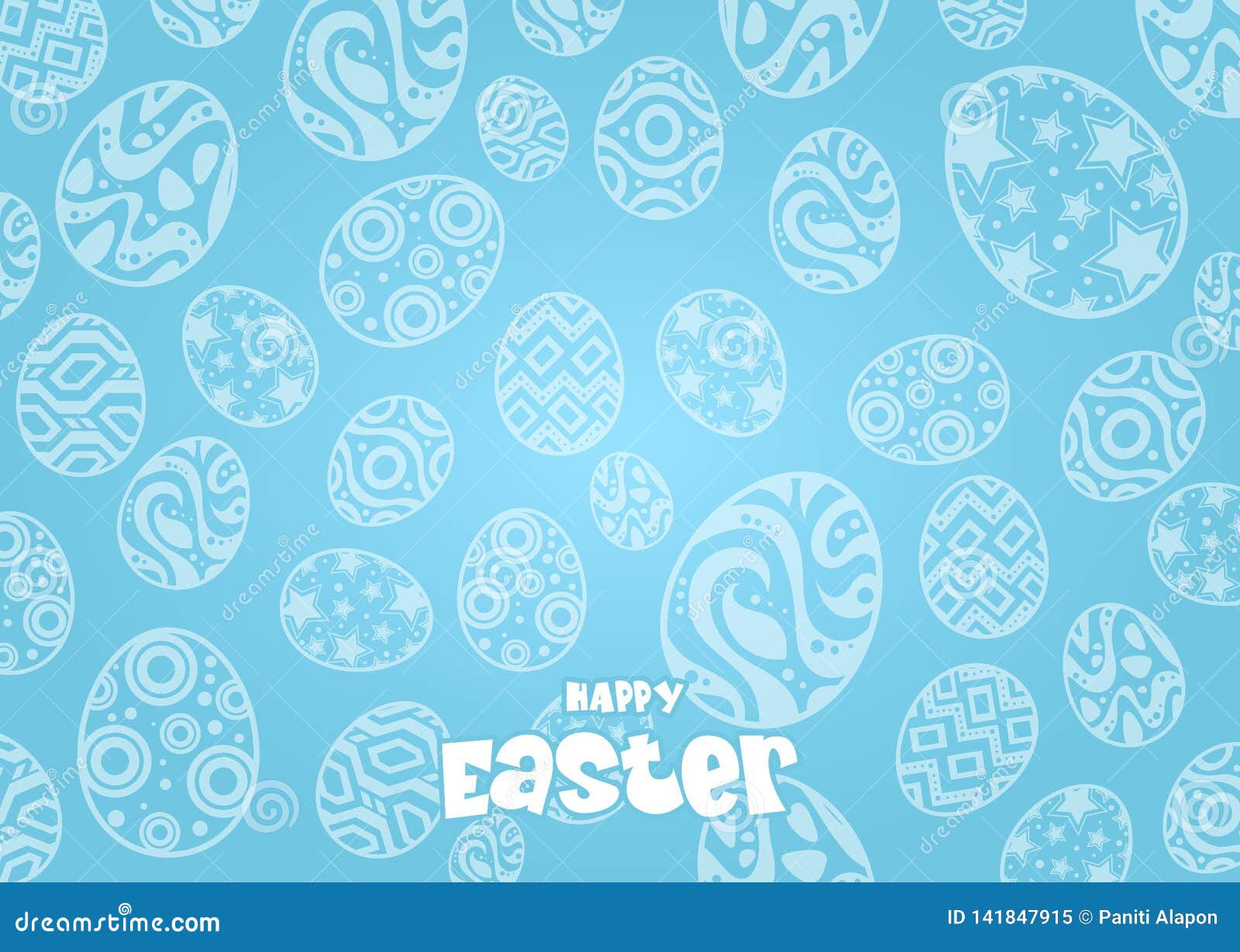Rabbit and Eggs in Easter Day.Bunny Ears Background Stock Vector