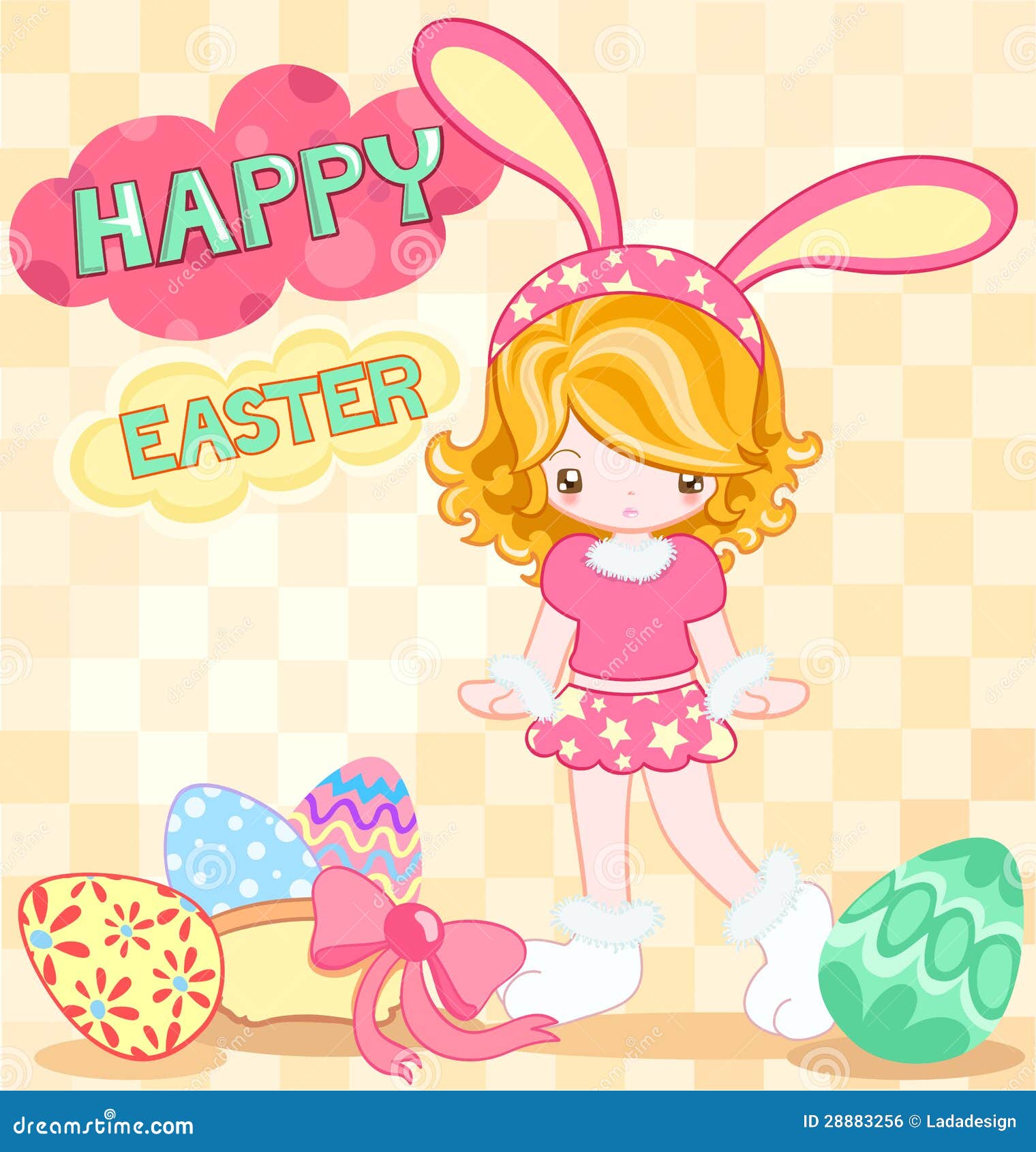 Rabbit girl stock vector. Illustration of girl, cartoon 28883256