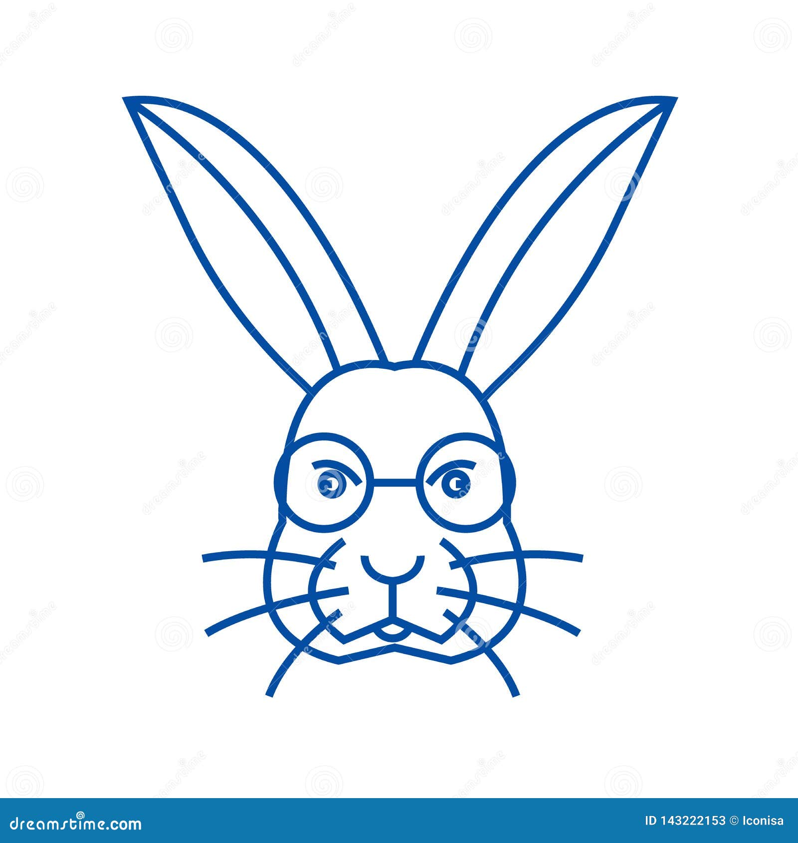Download Rabbit Head Line Icon Concept. Rabbit Head Flat Vector ...