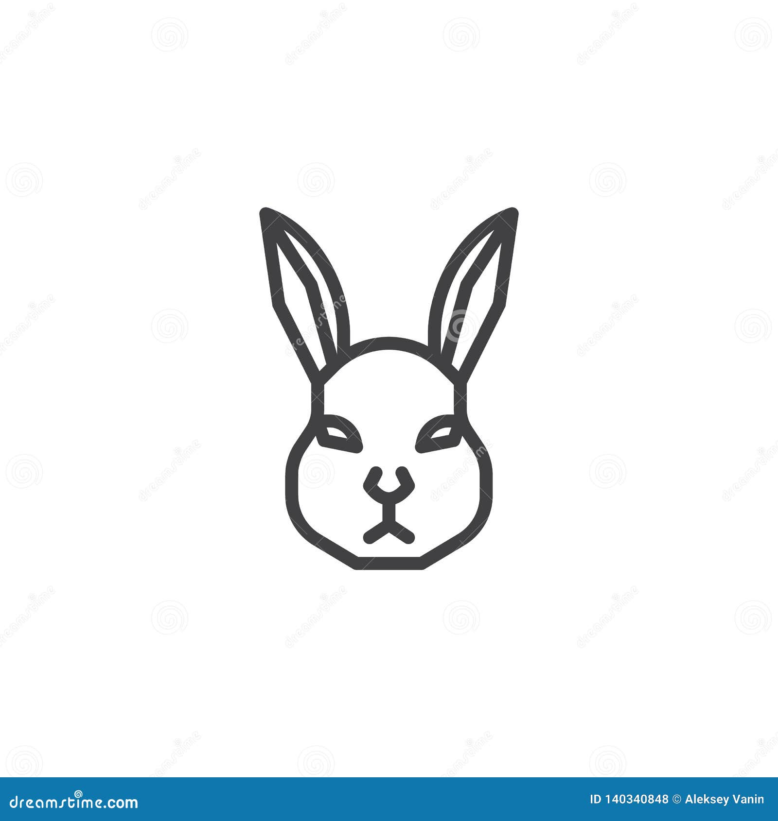 Download Rabbit head line icon stock vector. Illustration of bunny ...