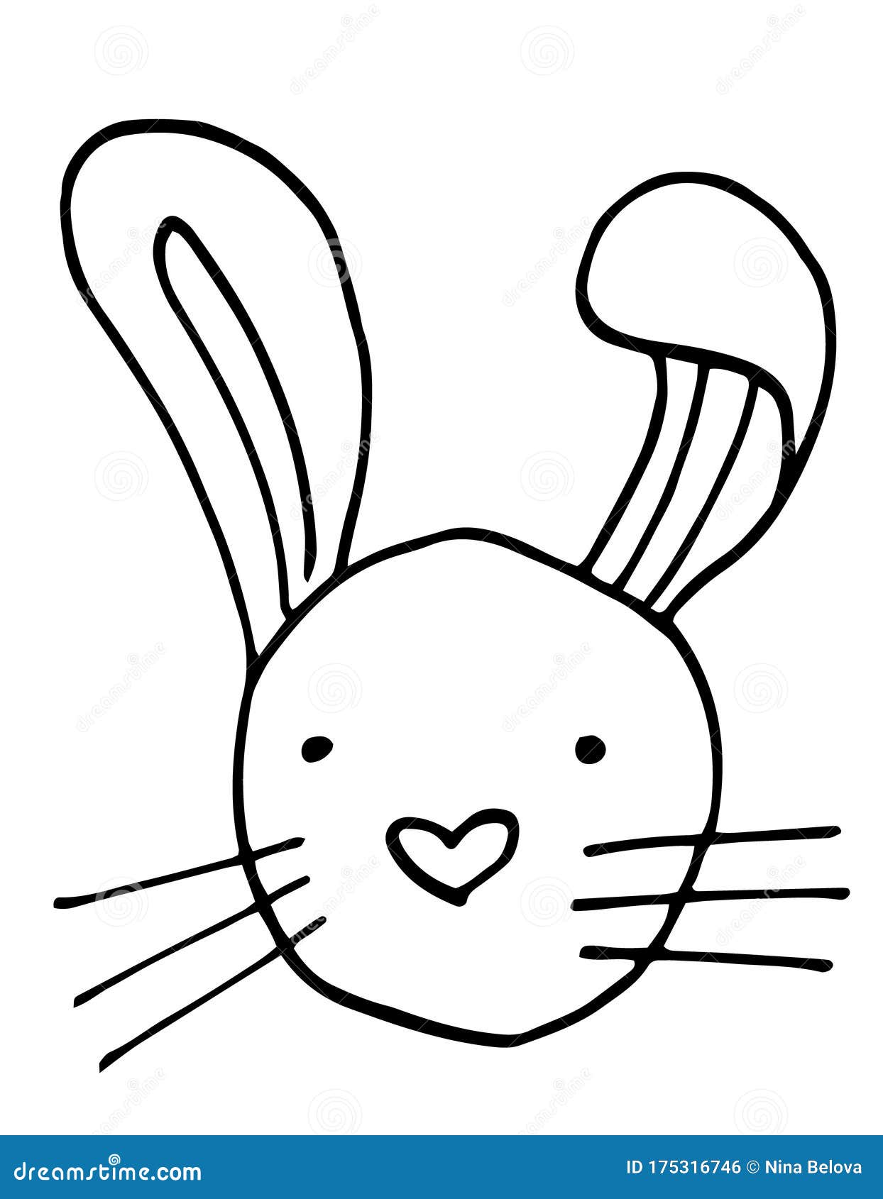 Download Rabbit Head Outline Art , Easter Animal, Coloring Page ...