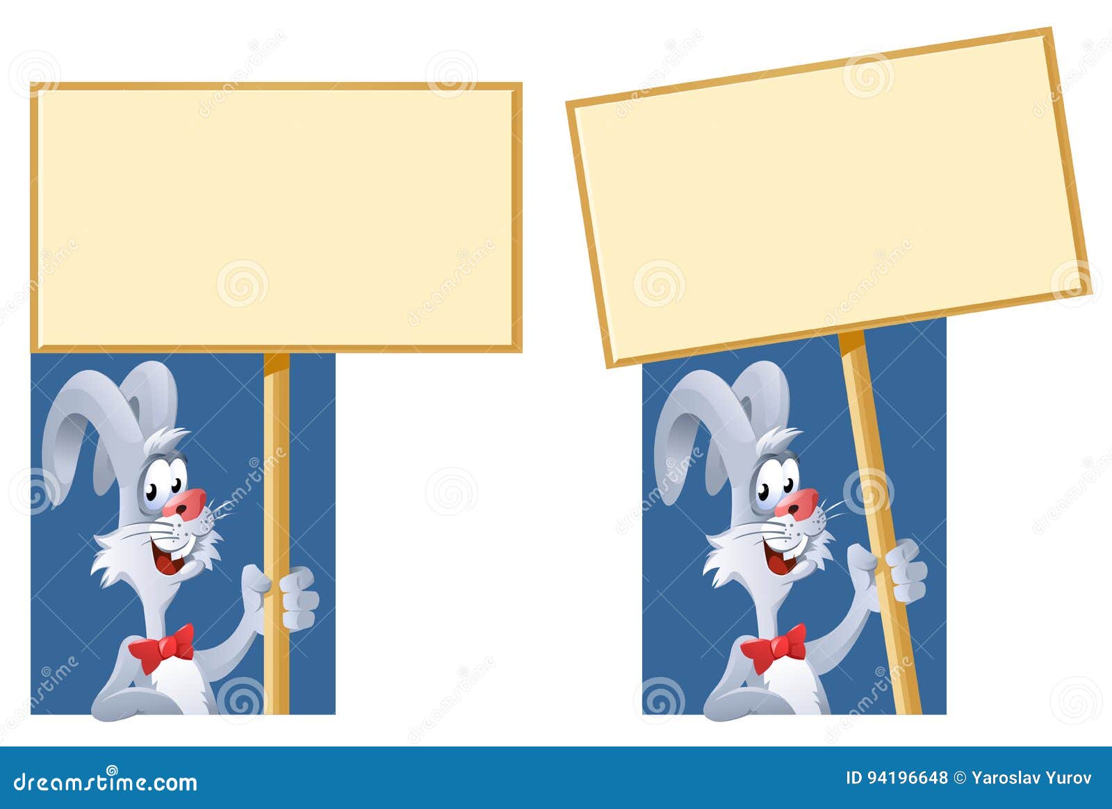 Download Rabbit Holding Blank Banner Stock Vector - Illustration of ...