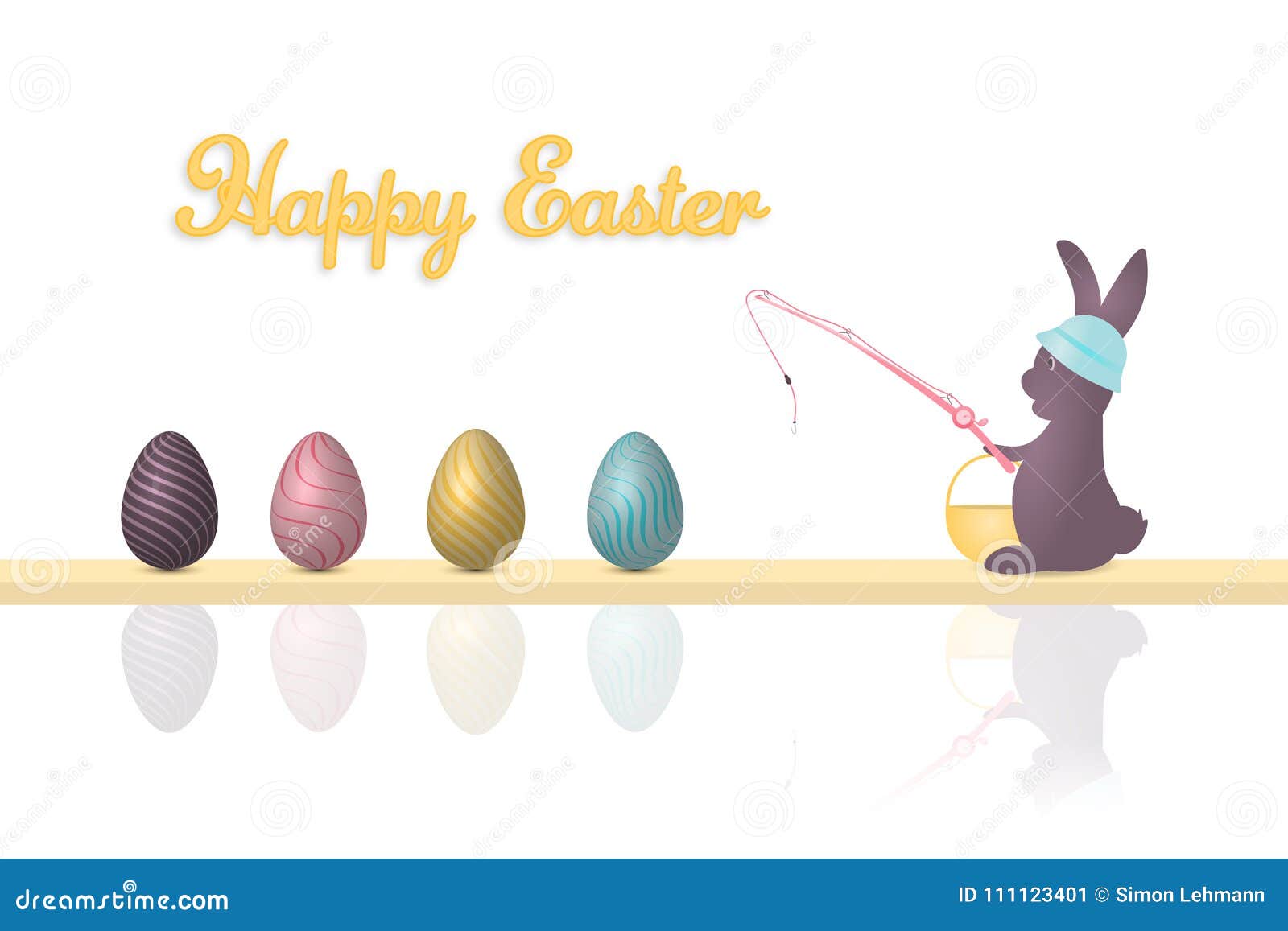 Happy Easter - Fishing stock illustration. Illustration of graphic -  111123401