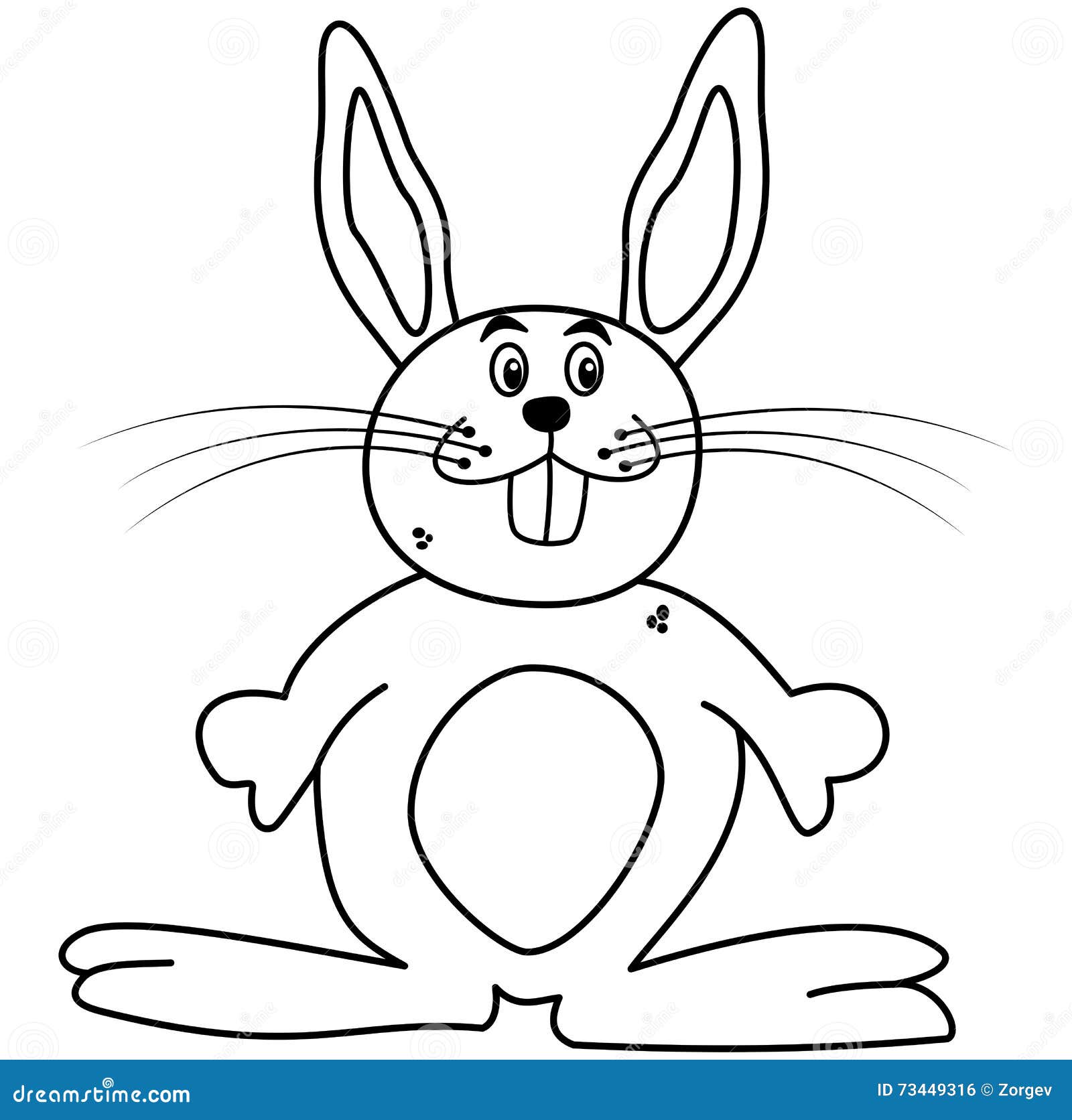 Rabbit with Large Teeth for Coloring Stock Illustration Illustration