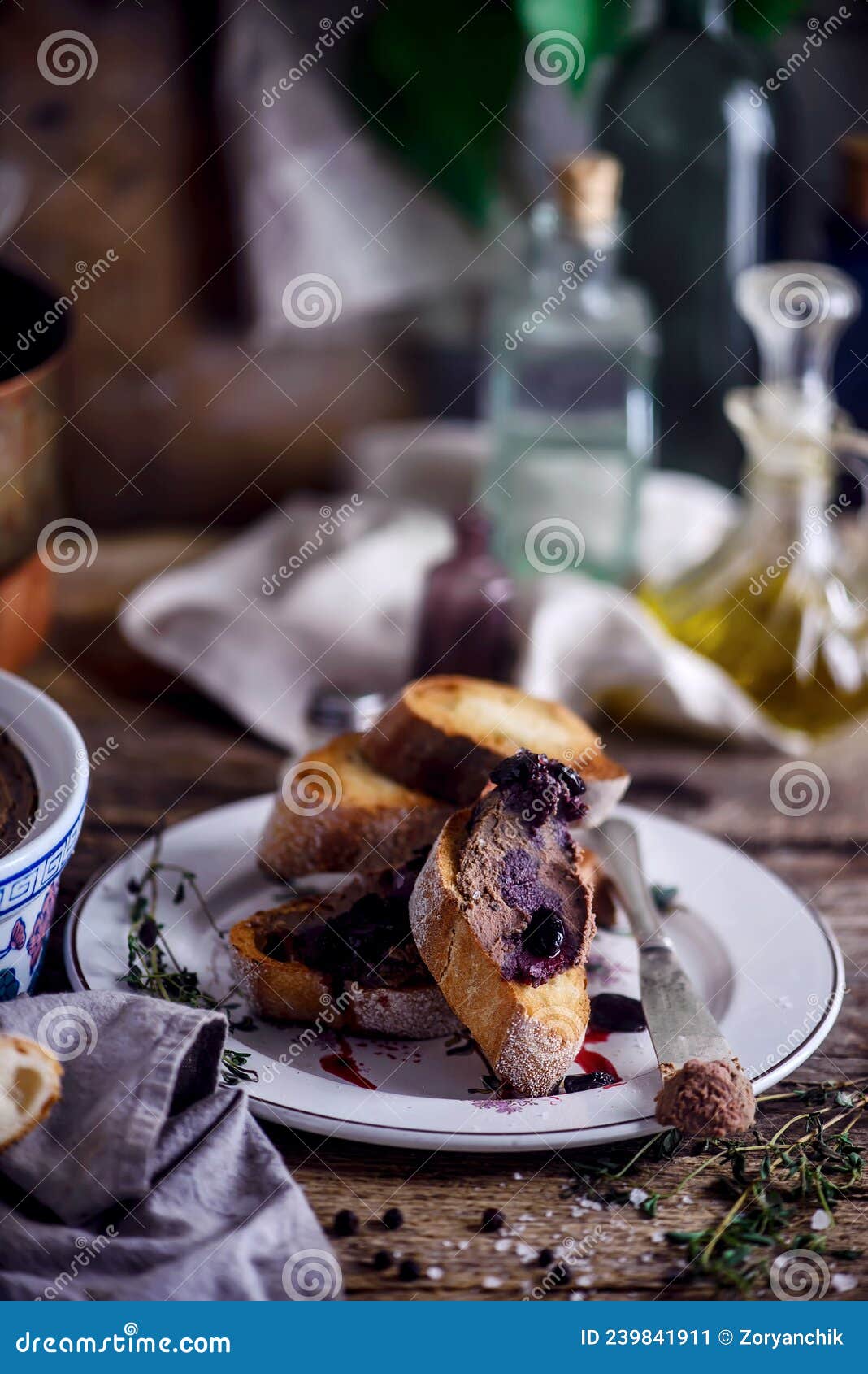 Rabbit Liver Pate Crostini .style Rustic Stock Image Image of rabbit