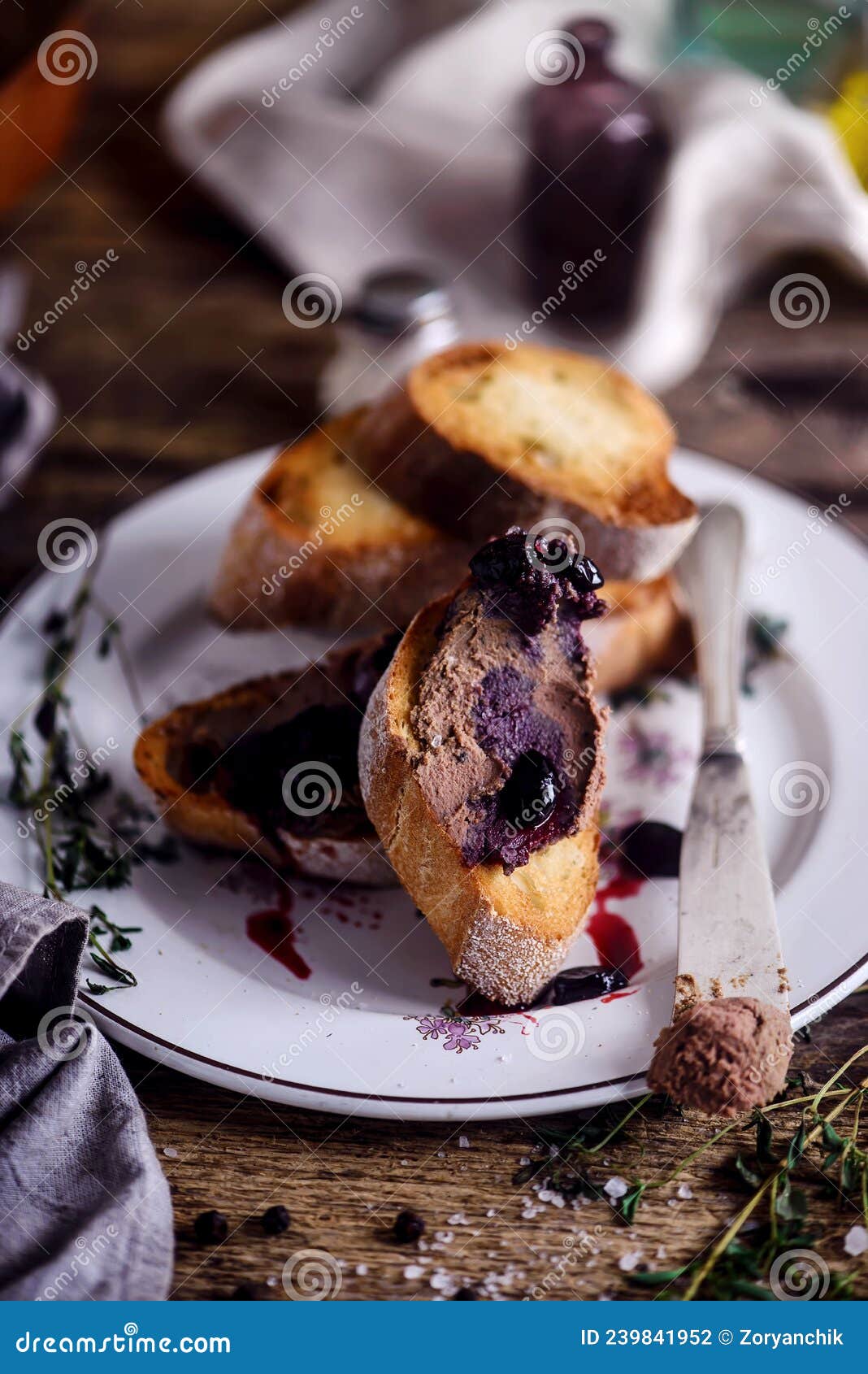Rabbit Liver Pate Crostini .style Rustic Stock Photo Image of meat