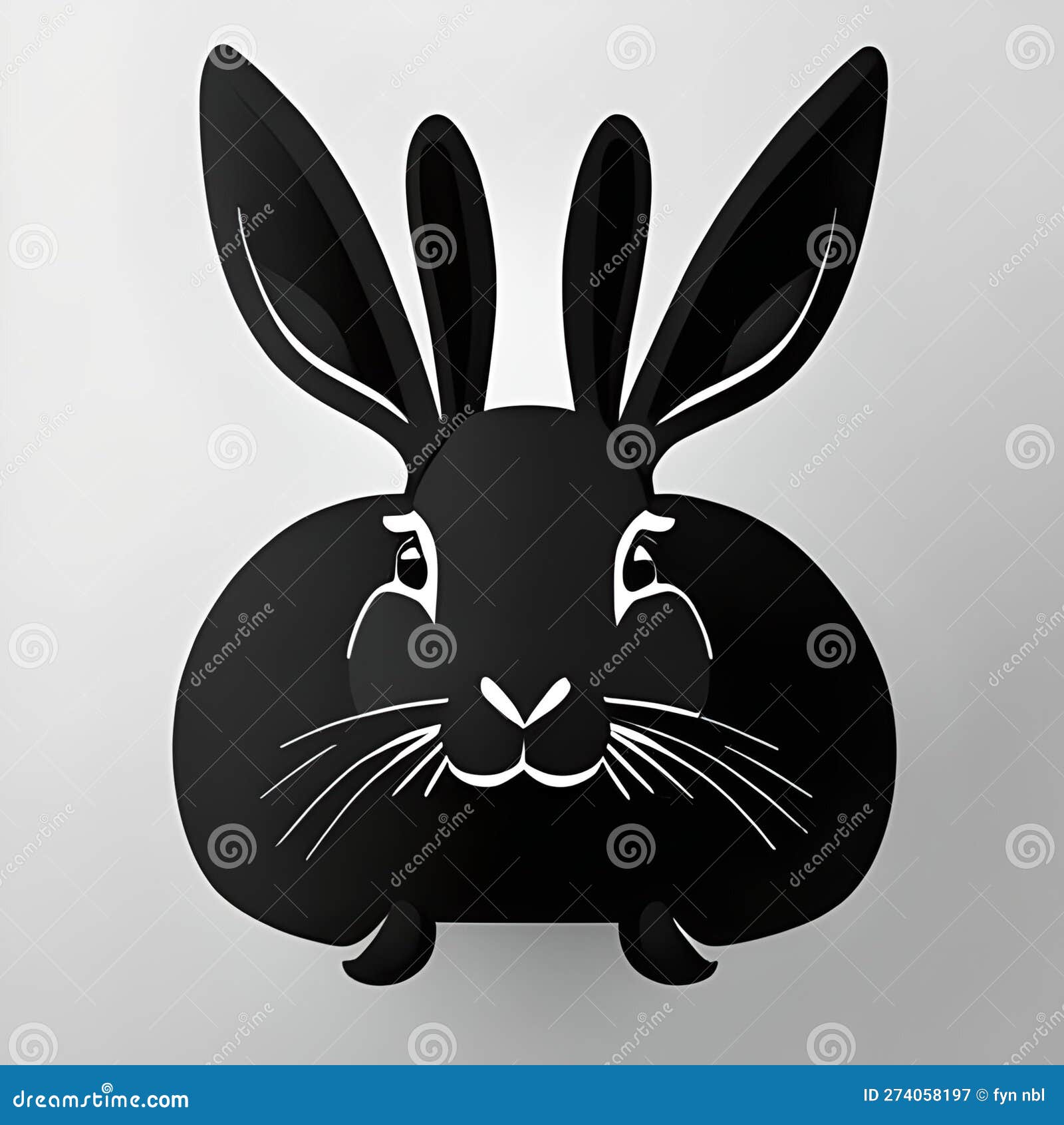 rabbit  logo black color with background format aviable ai