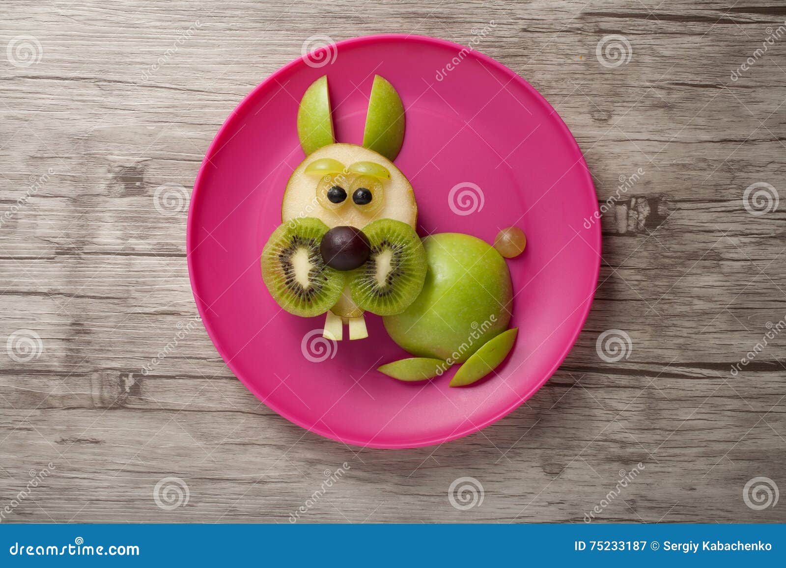 Rabbit made of fruits stock image. Image of plank, cook 75233187