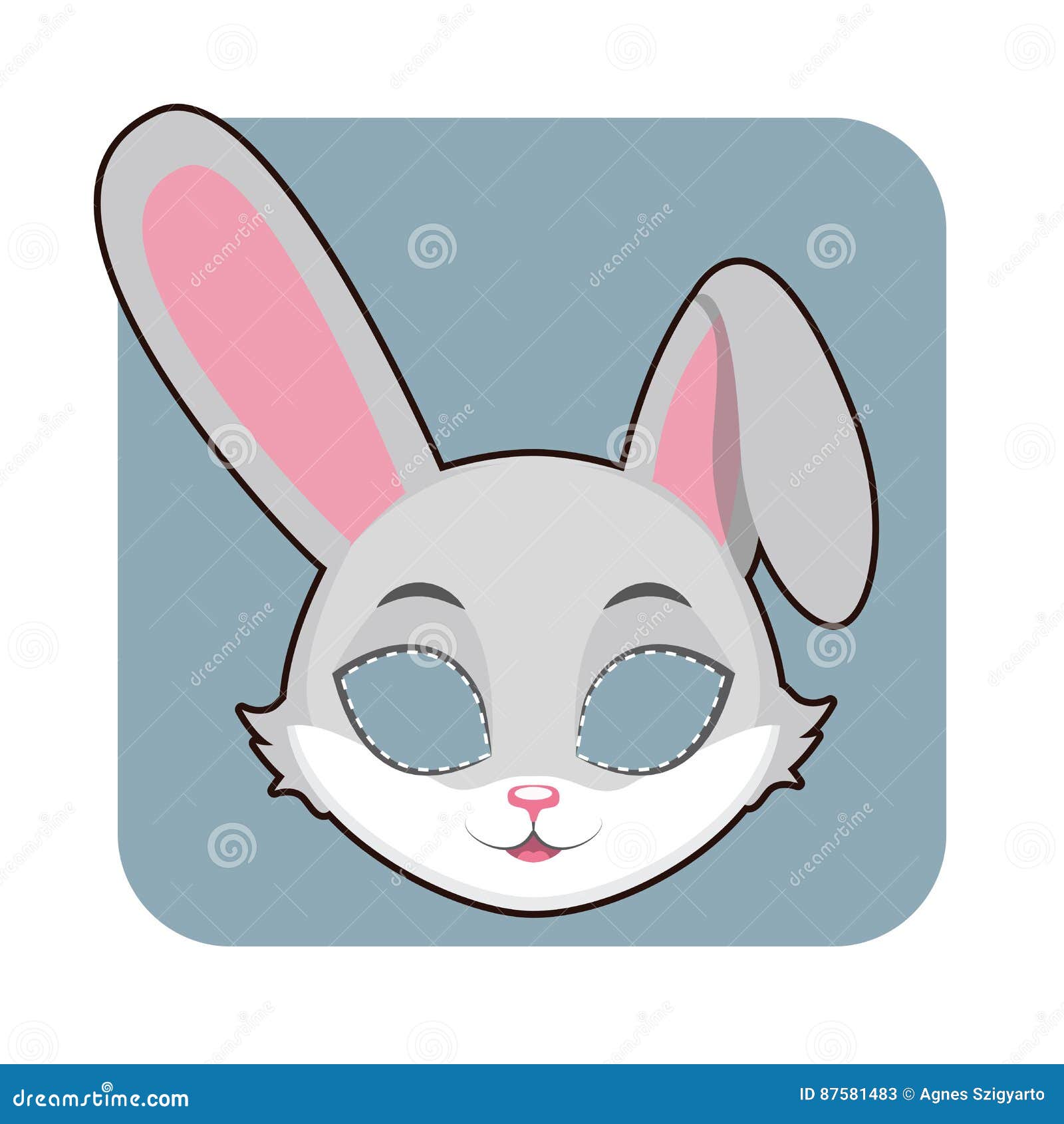 Rabbit Mask for Various Festivities, Parties Stock Vector