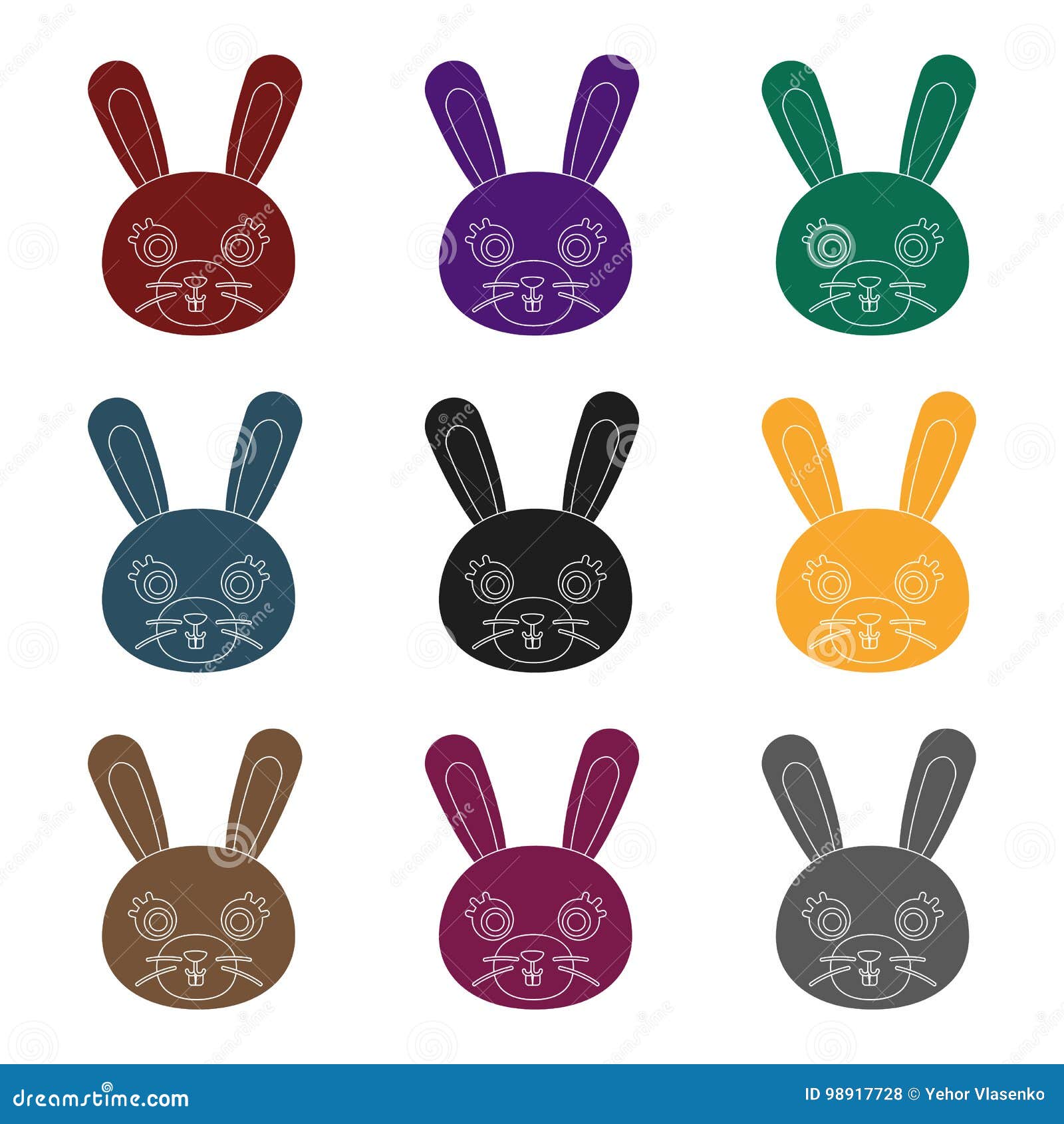 rabbit muzzle icon in black style on white background. animal muzzle  stock  .