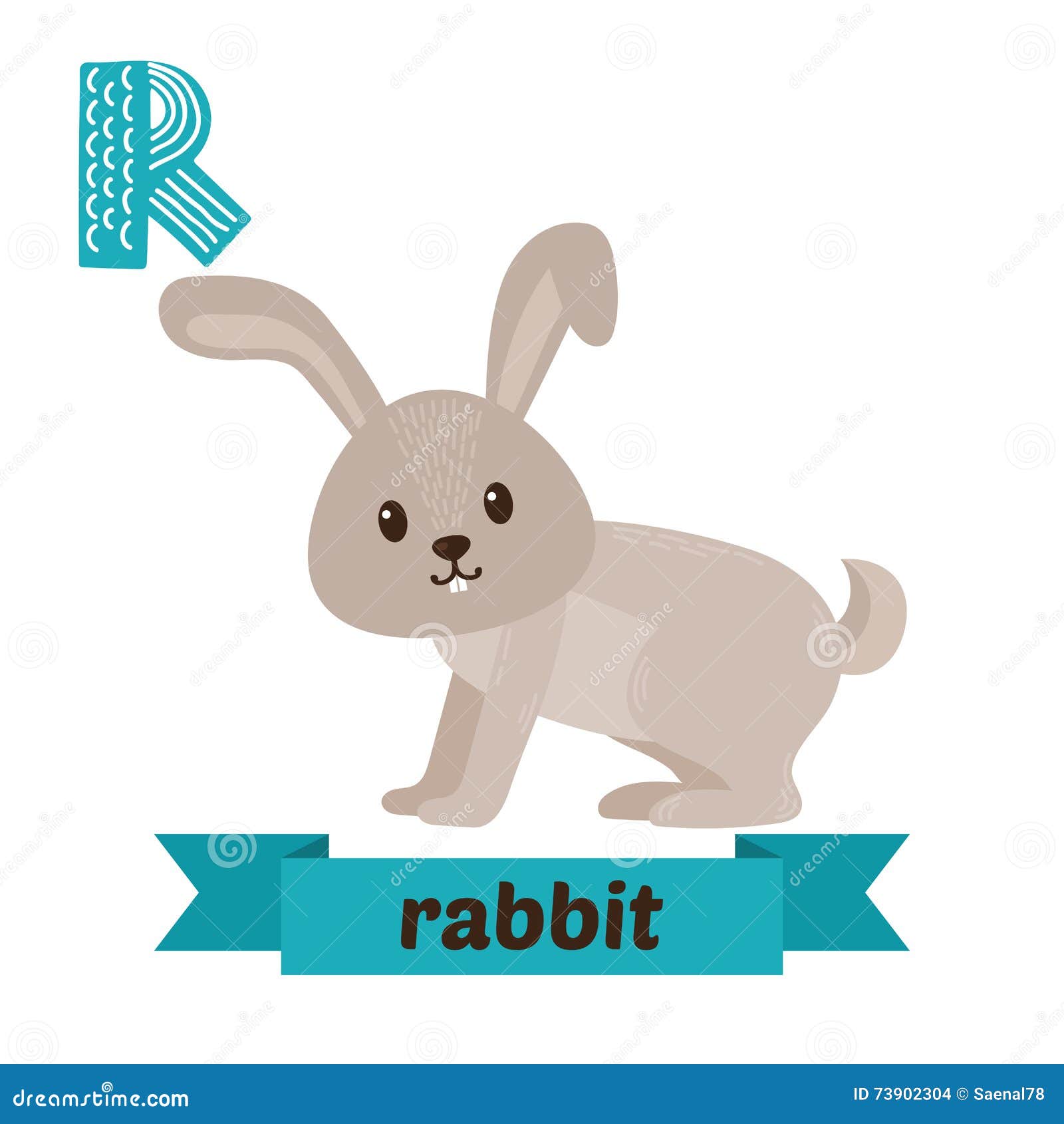 Letter R. Cute Animals. Funny Cartoon Animals In Vector. ABC Boo ...