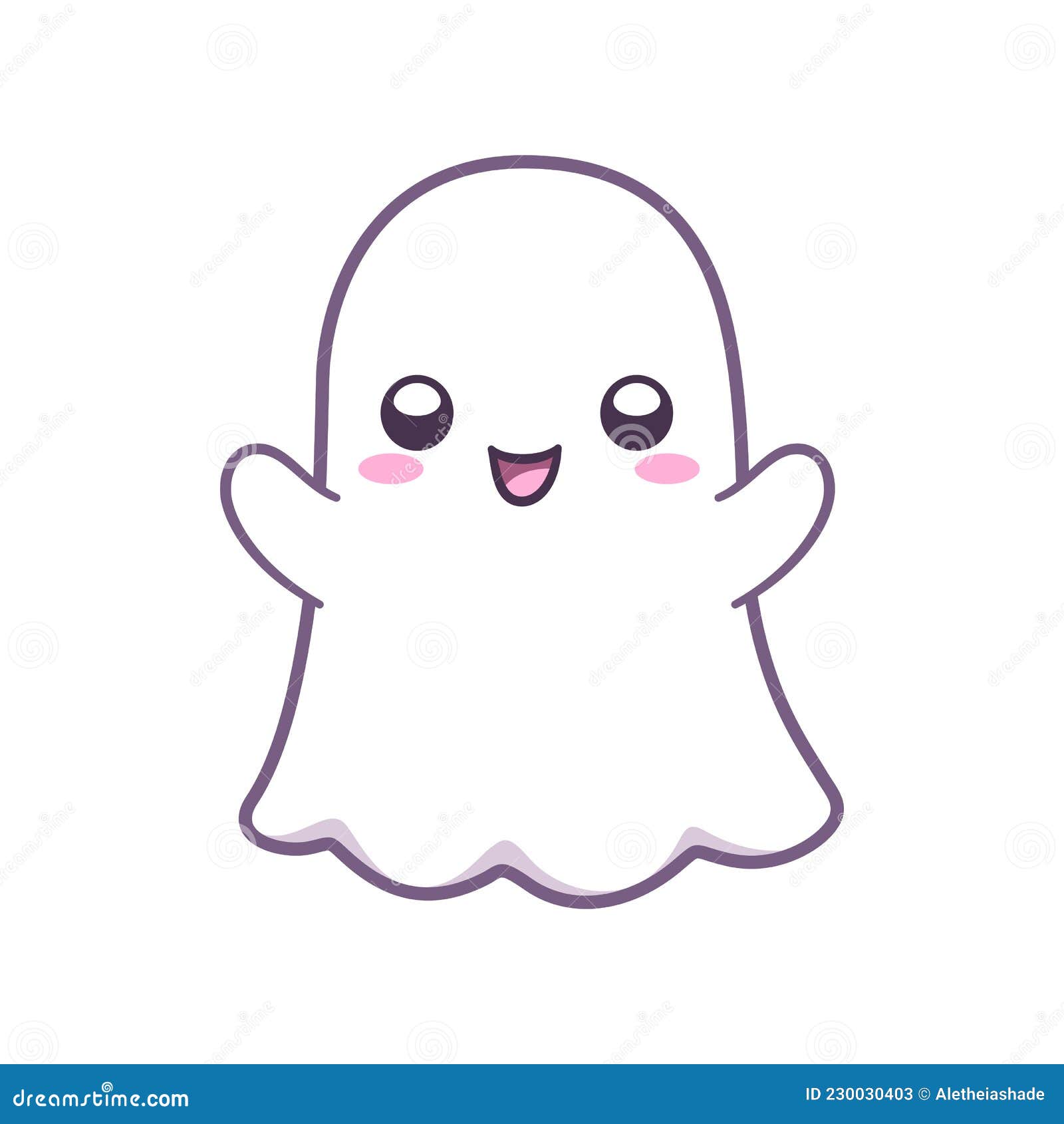 Personagem de desenho animado fantasma de halloween rabisca