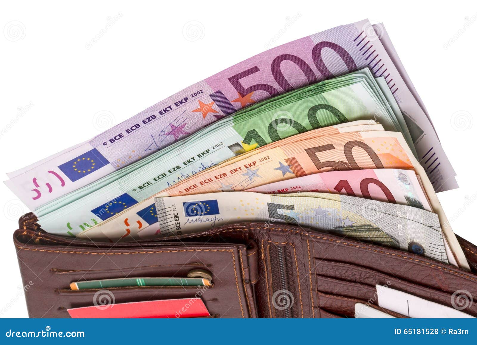 Raccoglitore Con Le Euro Banconote Fotografia Stock - Immagine di immagine,  finanza: 65181528